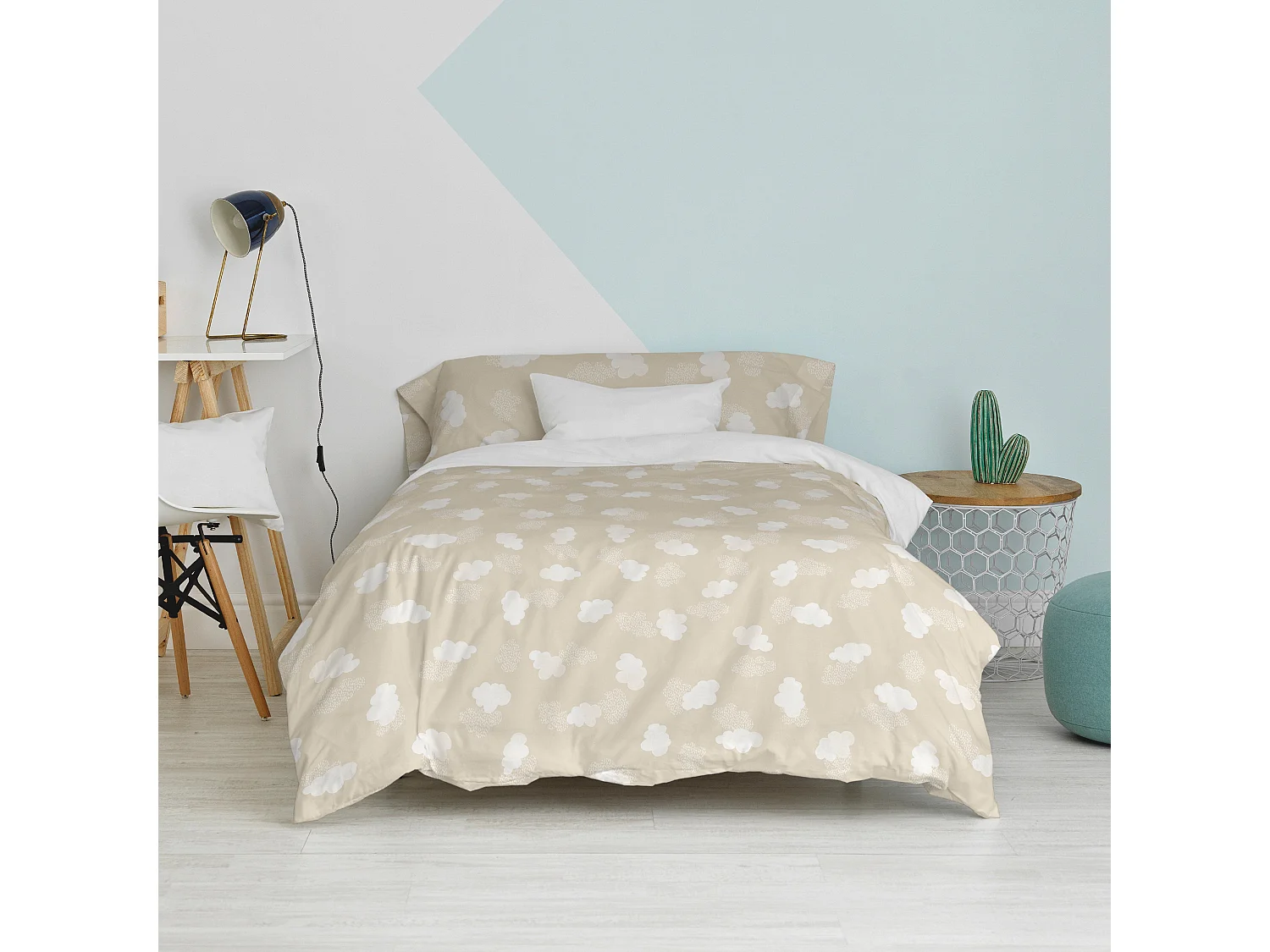 Bettbezug set 2 teiliges 155x220 cm (Bett 80/90) Clouds