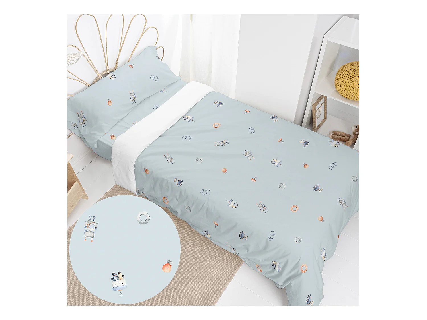 Juego nórdico 2 piezas 140x200 cm (Cama 80) Nut