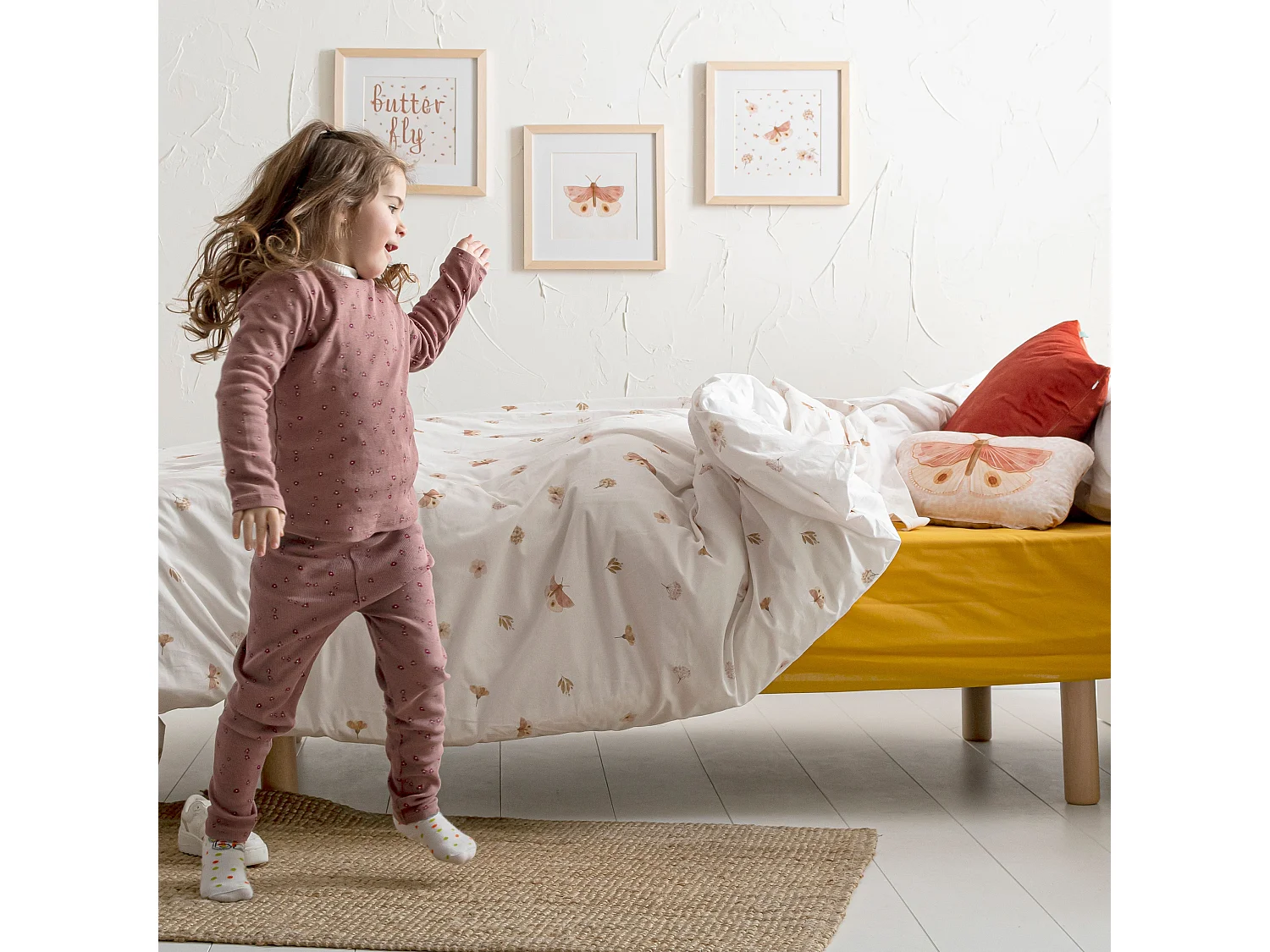 Parure housse de couette 2 pièces 140x200 cm (Lit 80) Butterfly
