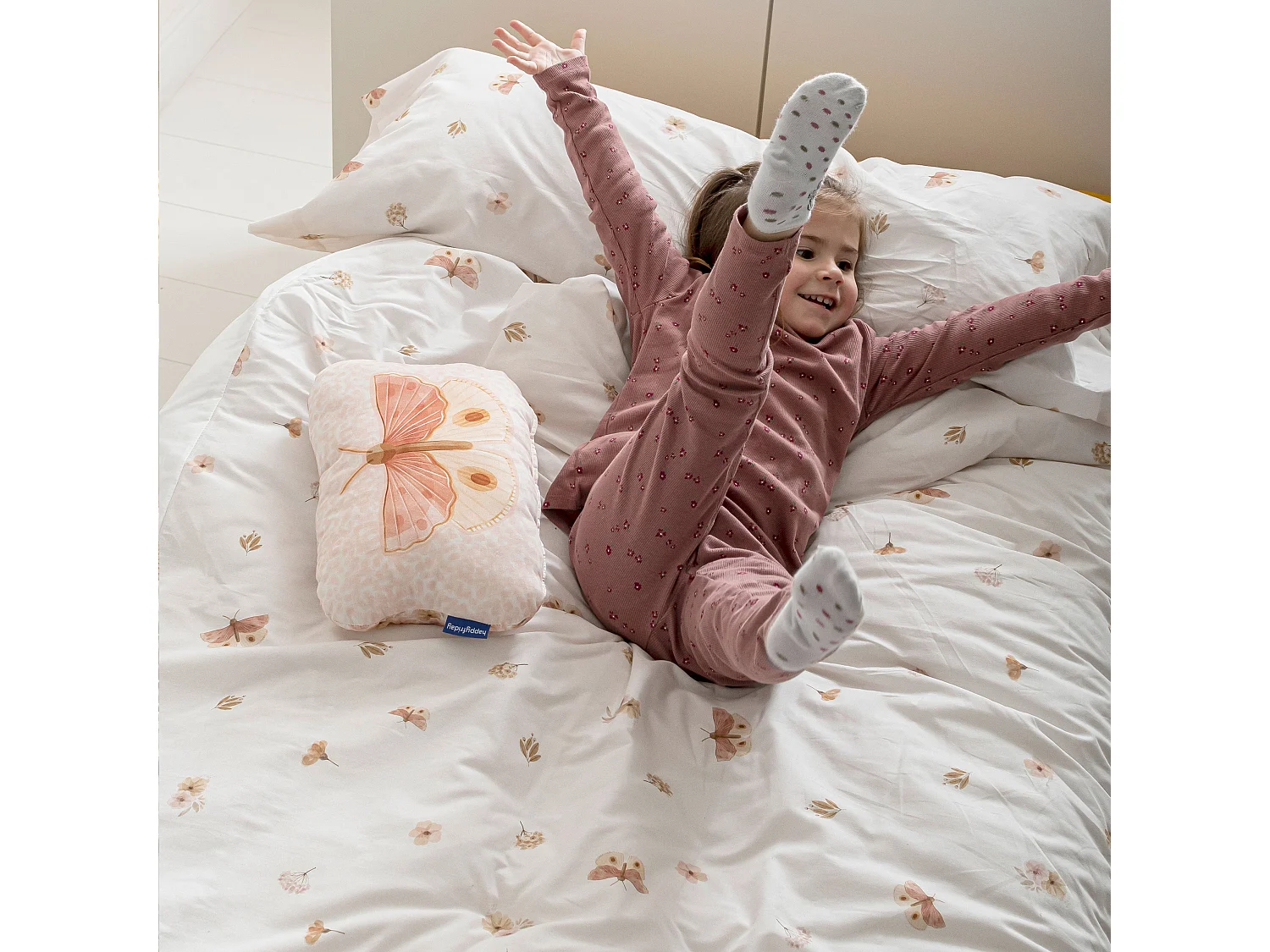Parure housse de couette 2 pièces 140x200 cm (Lit 80) Butterfly