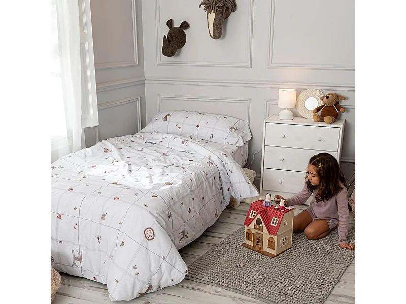 Juego nórdico 2 piezas 180x220 cm (Cama 105) Woods animals