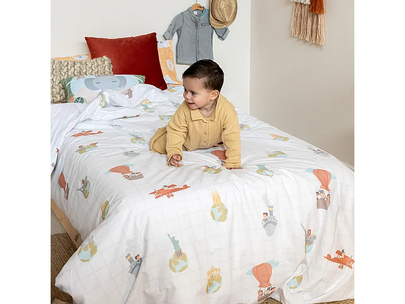 Bettbezug set 2 teiliges 180x220 cm (Bett 105) World trip