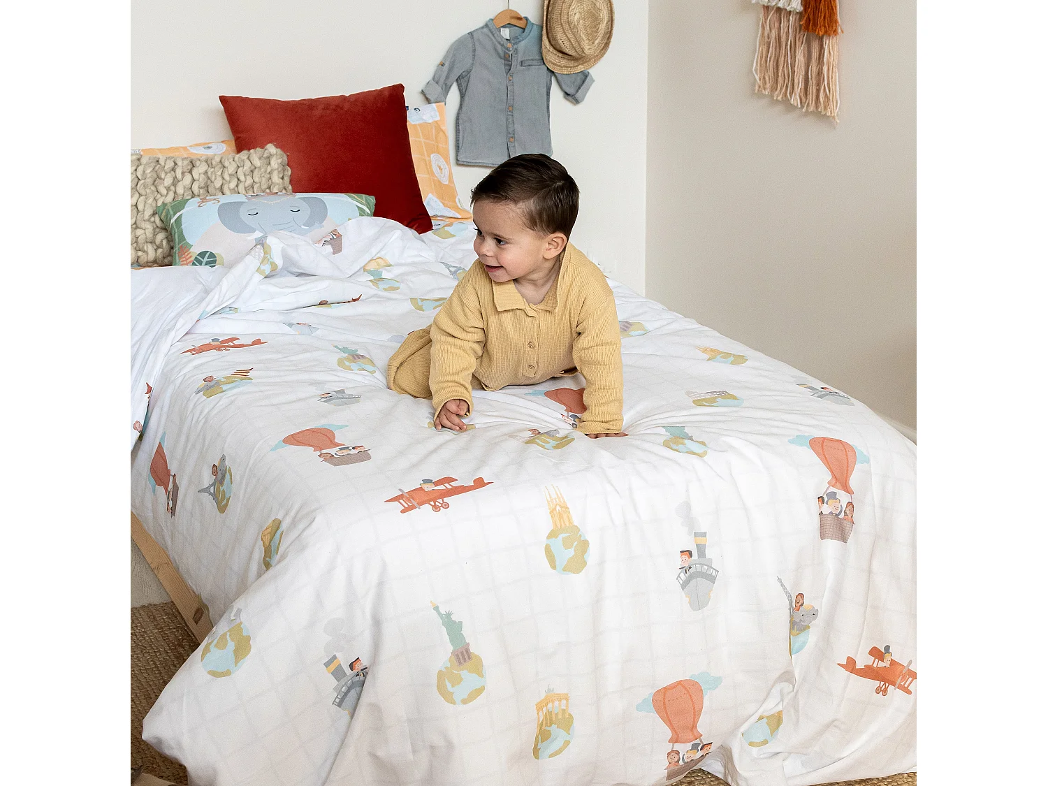 Bettbezug set 2 teiliges 180x220 cm (Bett 105) World trip