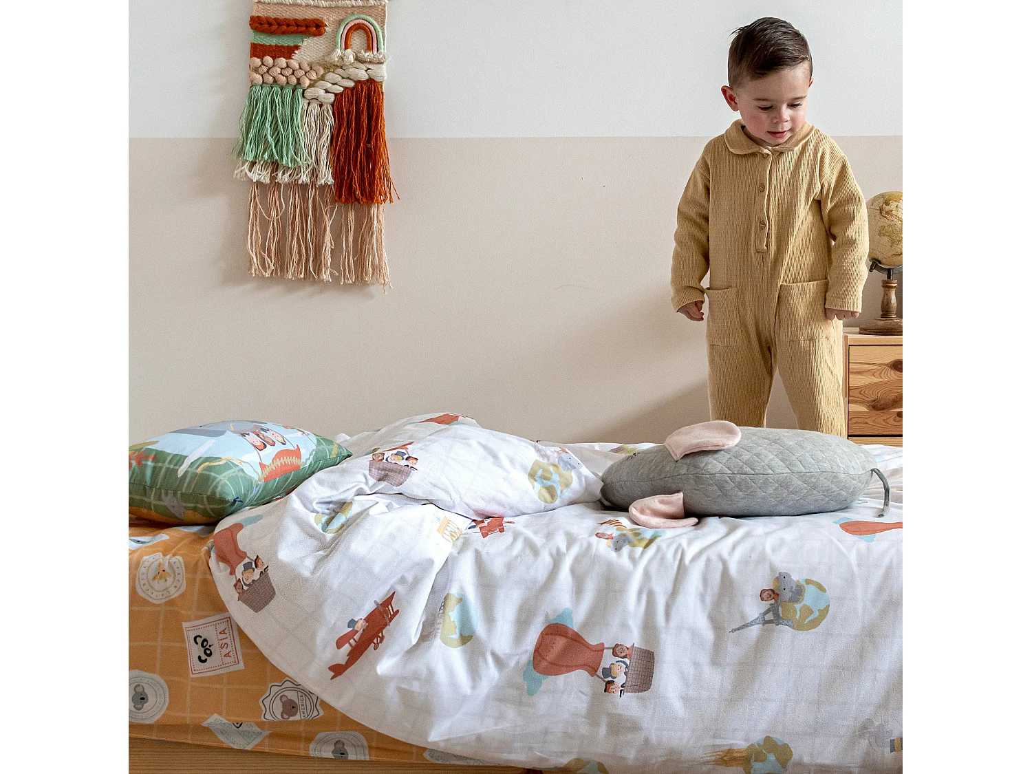 Bettbezug set 2 teiliges 180x220 cm (Bett 105) World trip