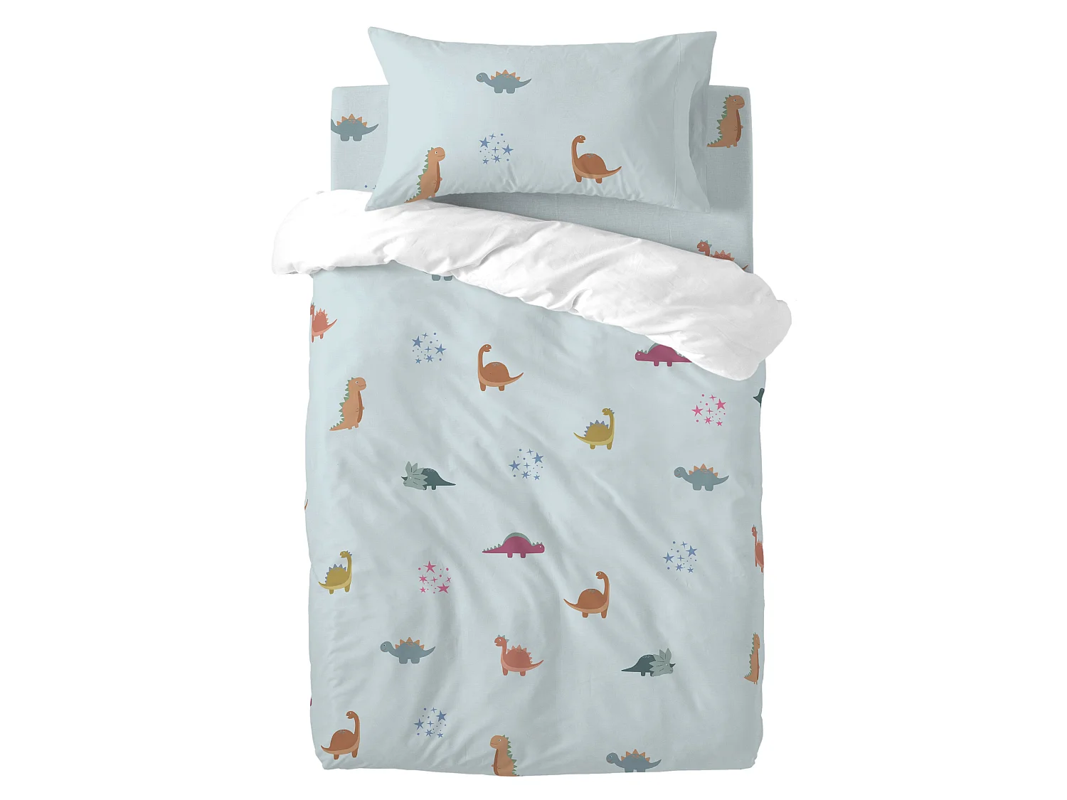 Dekbedovertrekset 2-delig 115x145 cm (Ledikant) Mini dinosaur