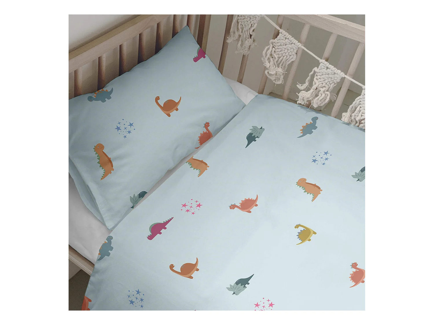 Bettbezug set 2 teiliges 115x145 cm (Kinderbett) Mini dinosaur
