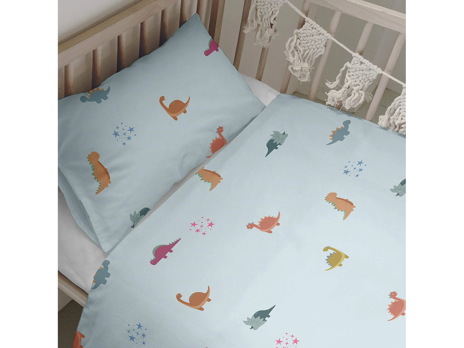 Bettbezug set 2 teiliges 115x145 cm (Kinderbett) Mini dinosaur