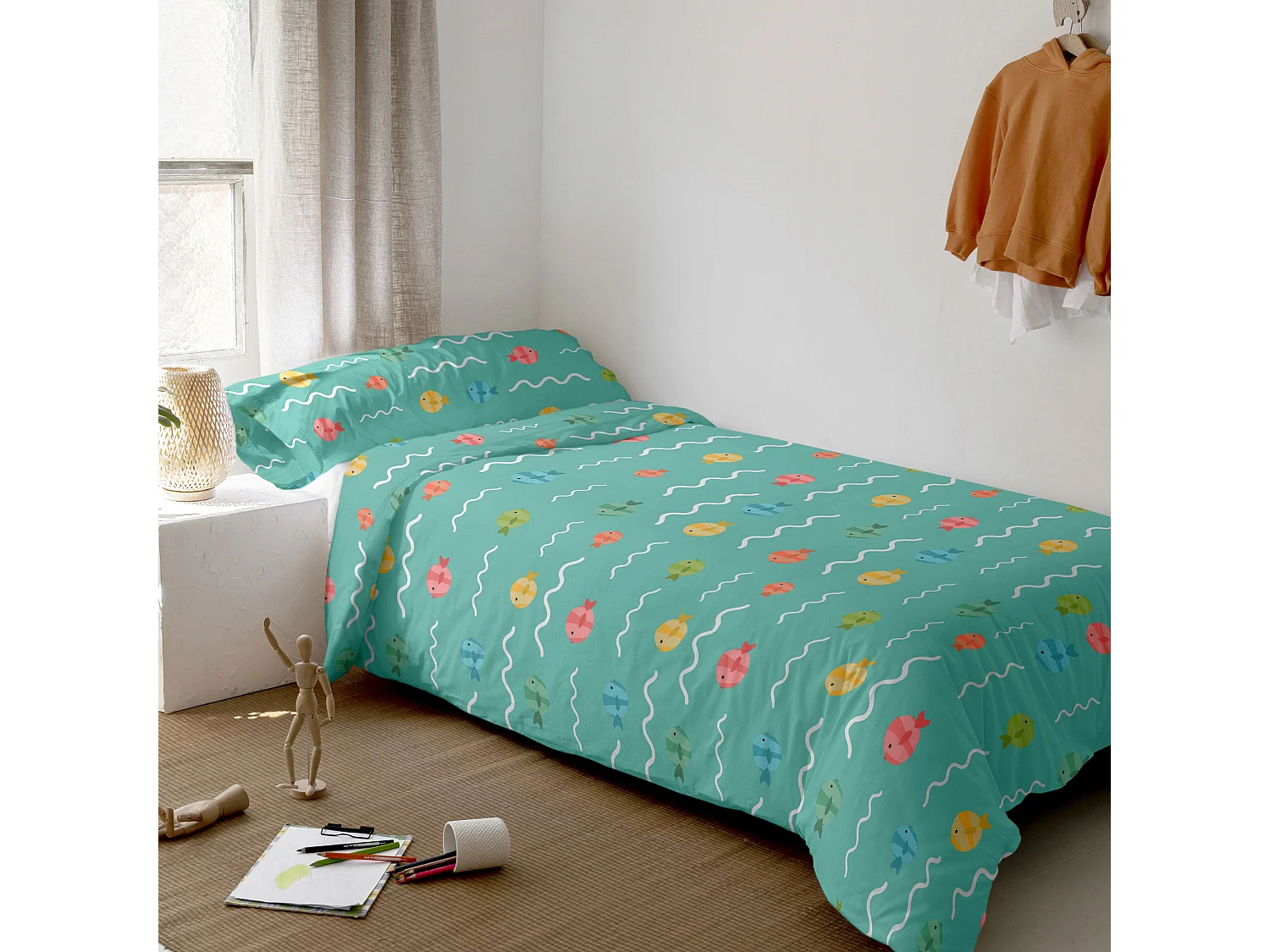 Parure housse de couette 2 pièces 155x220 cm (Lit 80/90) World map (D)