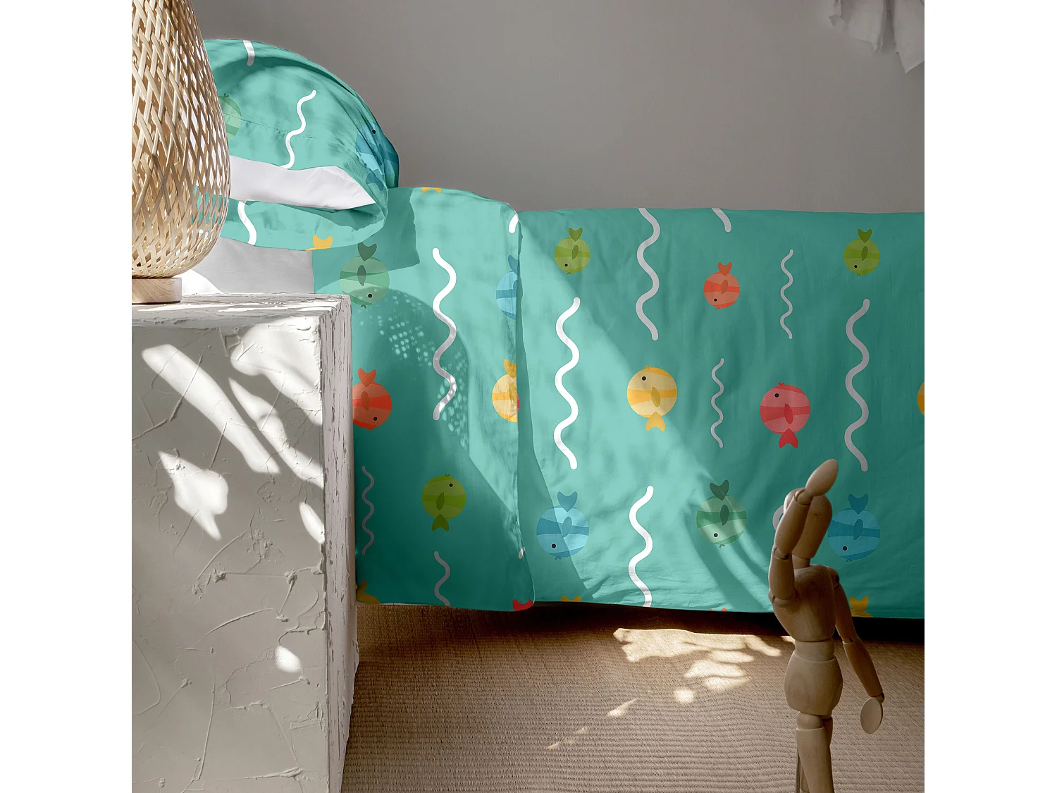 Parure housse de couette 2 pièces 155x220 cm (Lit 80/90) World map (D)