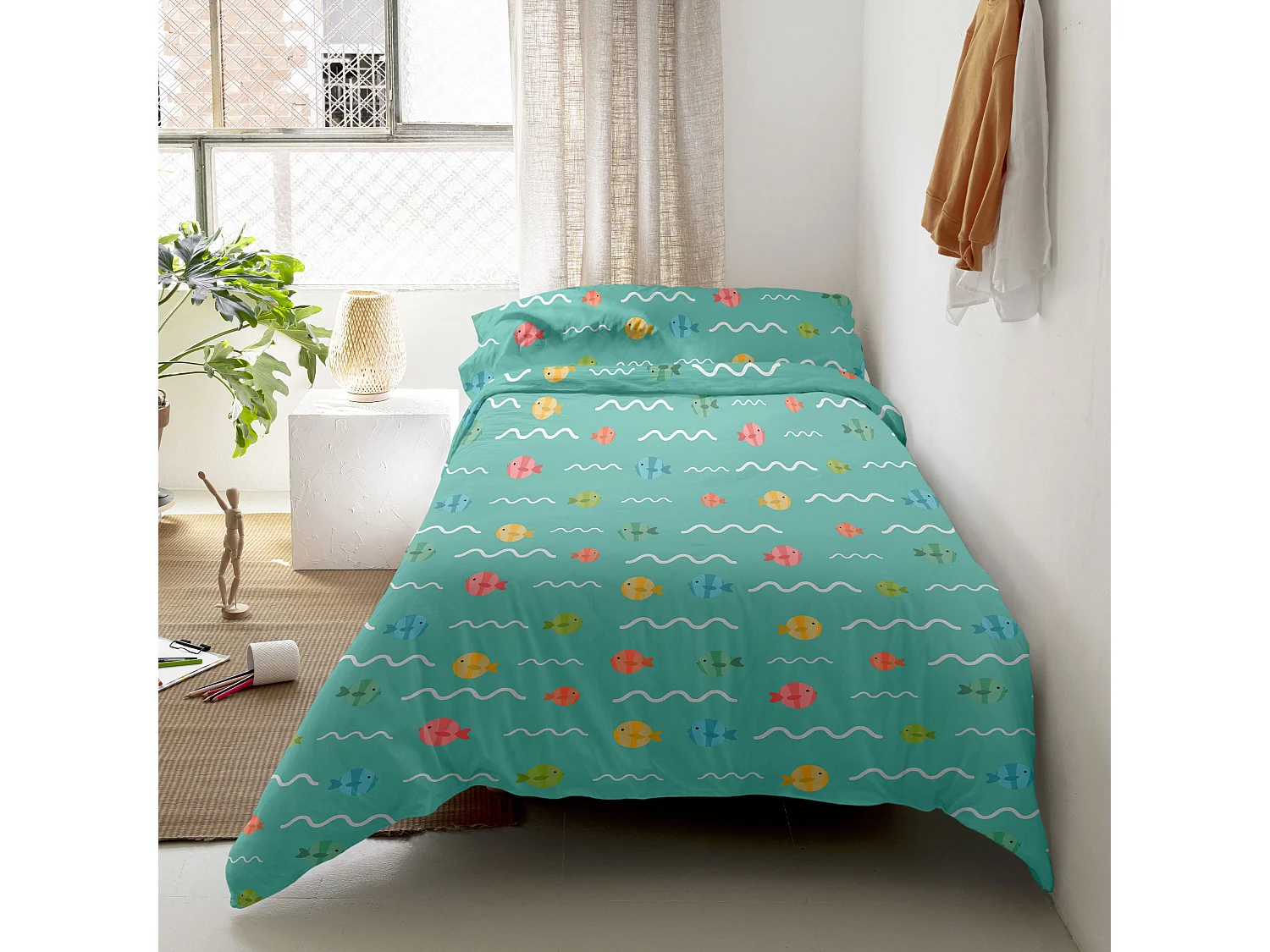 Parure housse de couette 2 pièces 155x220 cm (Lit 80/90) World map (D)