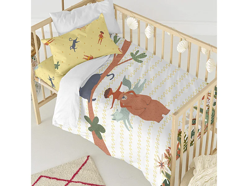 Bettbezug set 2 teiliges 100x135 cm (Kinderbett) Jungle life