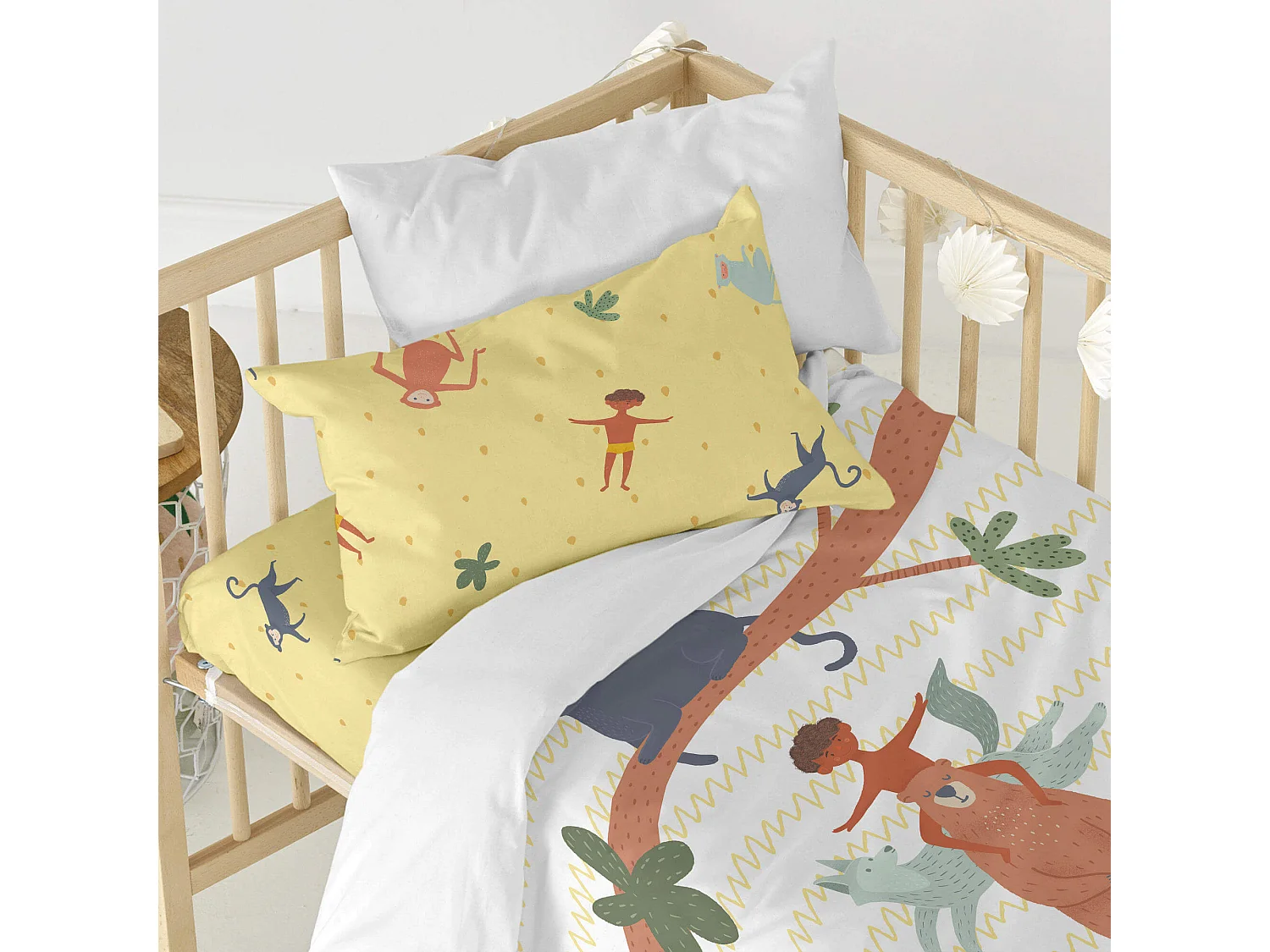 Bettbezug set 2 teiliges 100x135 cm (Kinderbett) Jungle life