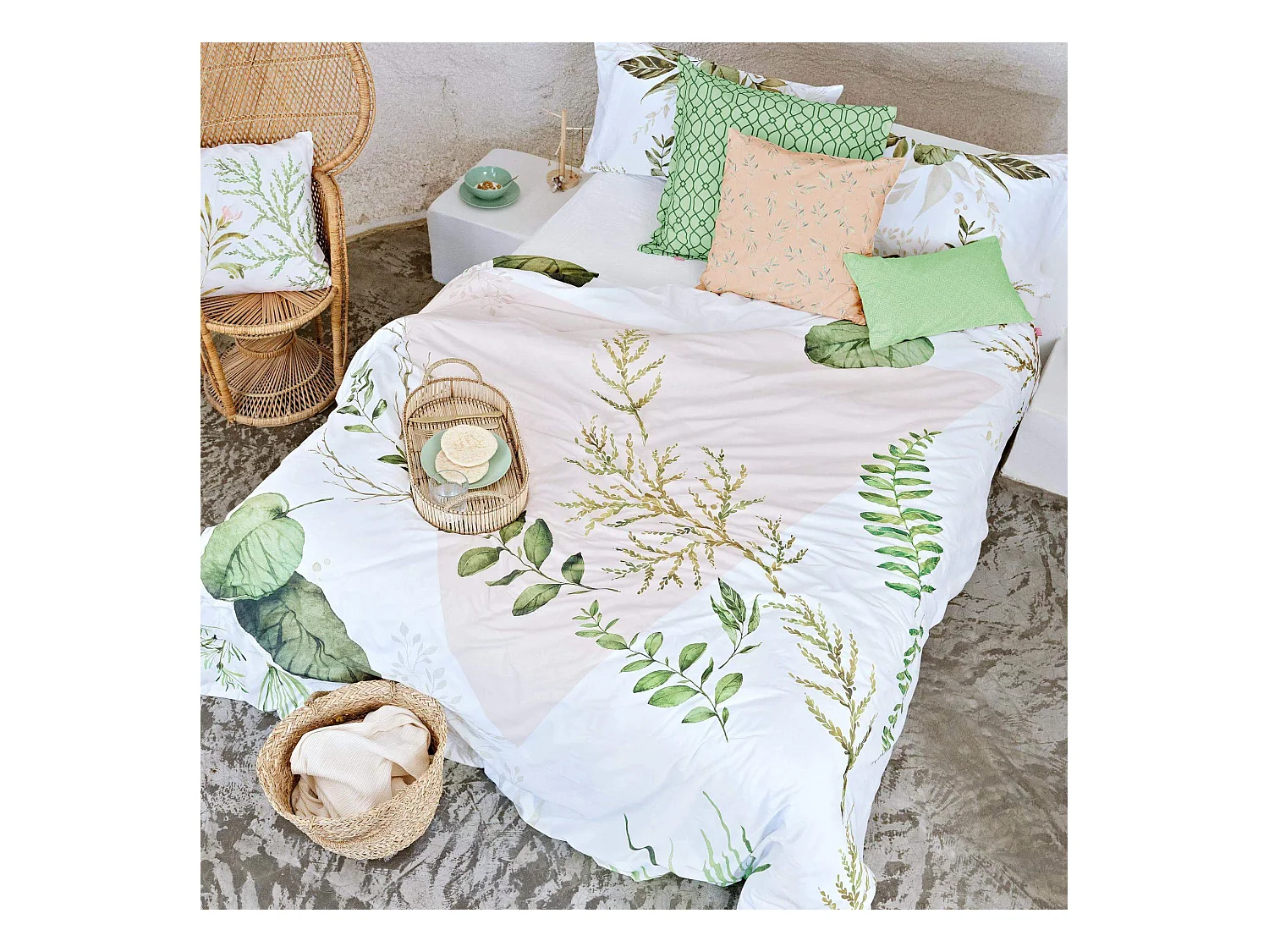 Dekbedovertrek 220x220 cm (Bed 135/140) Herbal