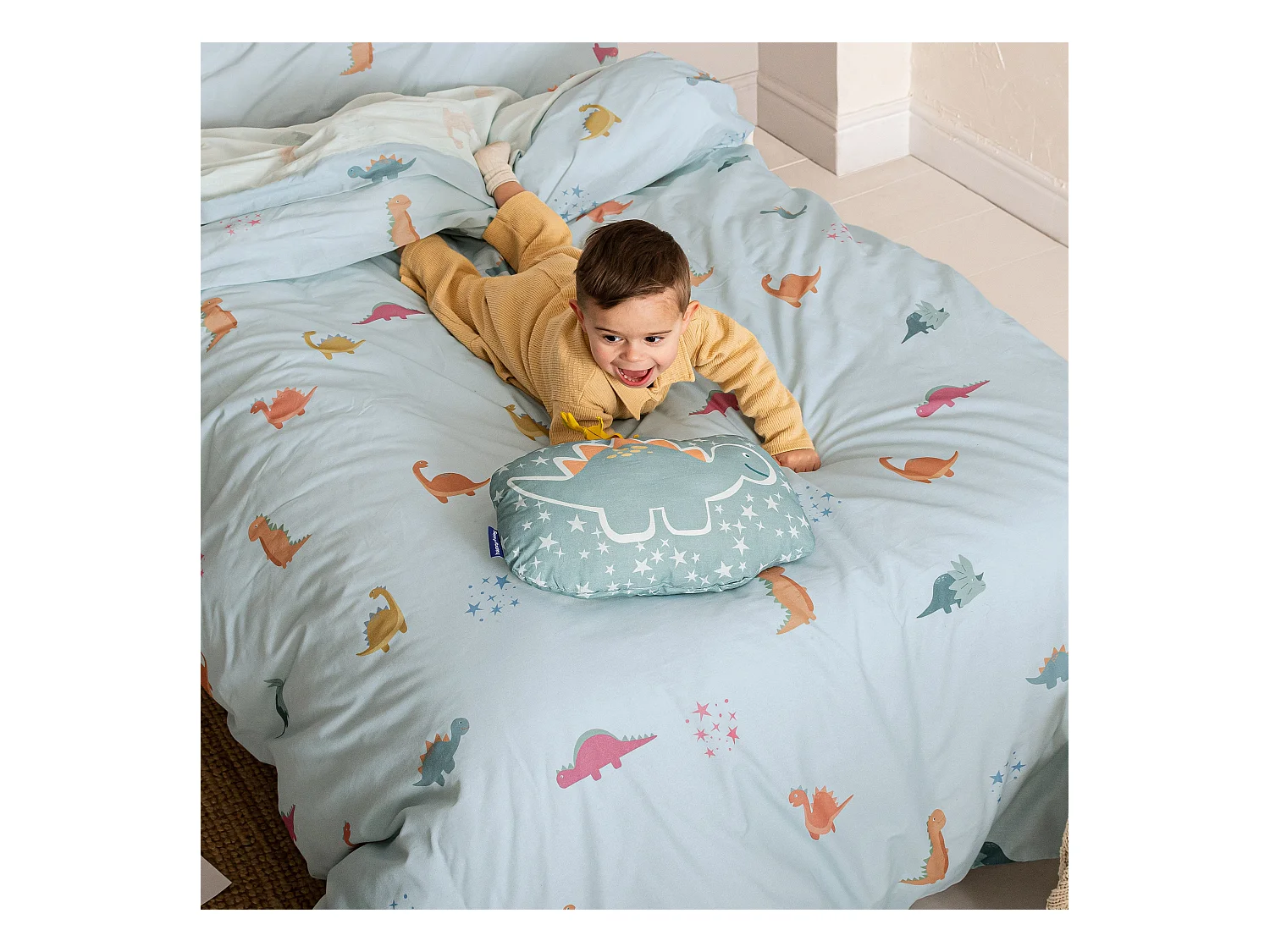 Dekbedovertrekset 2-delig 155x220 cm (Bed 80/90) Mini dinosaur