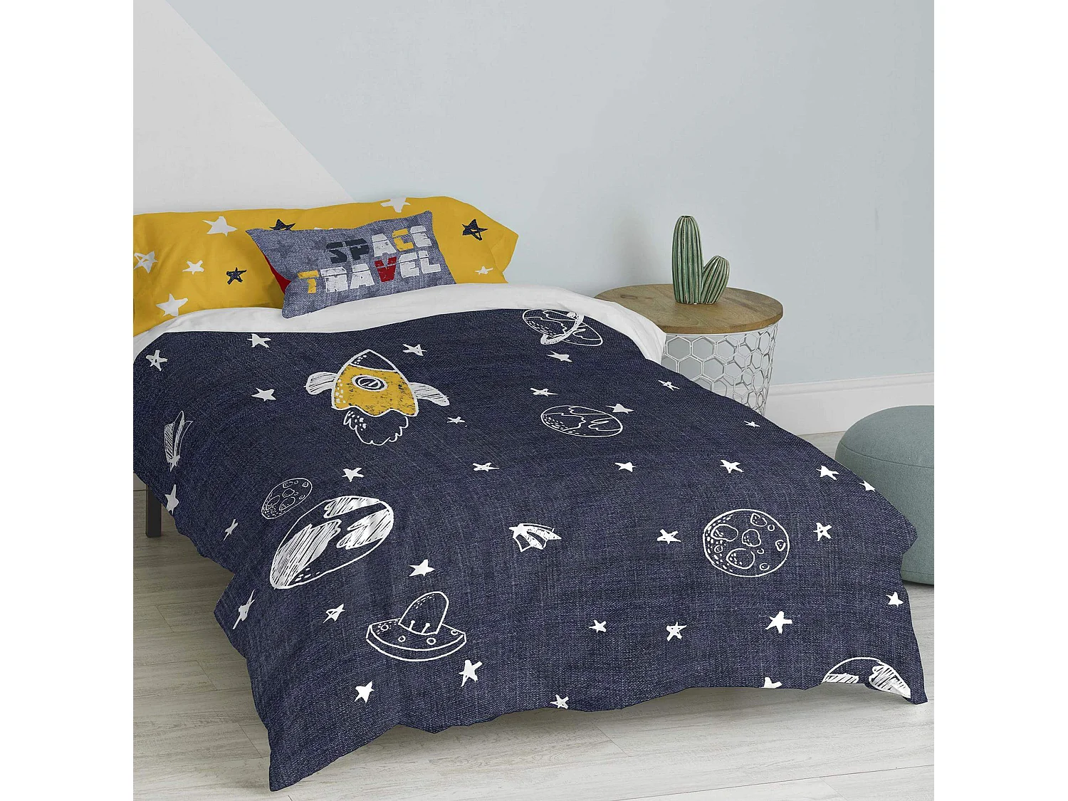 Bettbezug set 2 teiliges 155x220 cm (Bett 80/90) Starspace