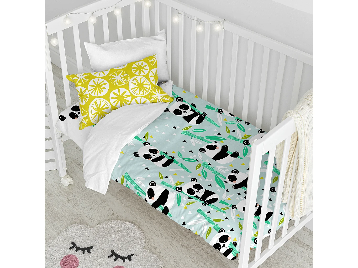 Jogo nórdico 2 piezas 100x135 cm (Berço) Panda garden blue