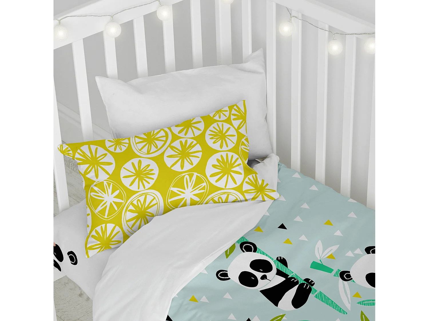 Jogo nórdico 2 piezas 100x135 cm (Berço) Panda garden blue
