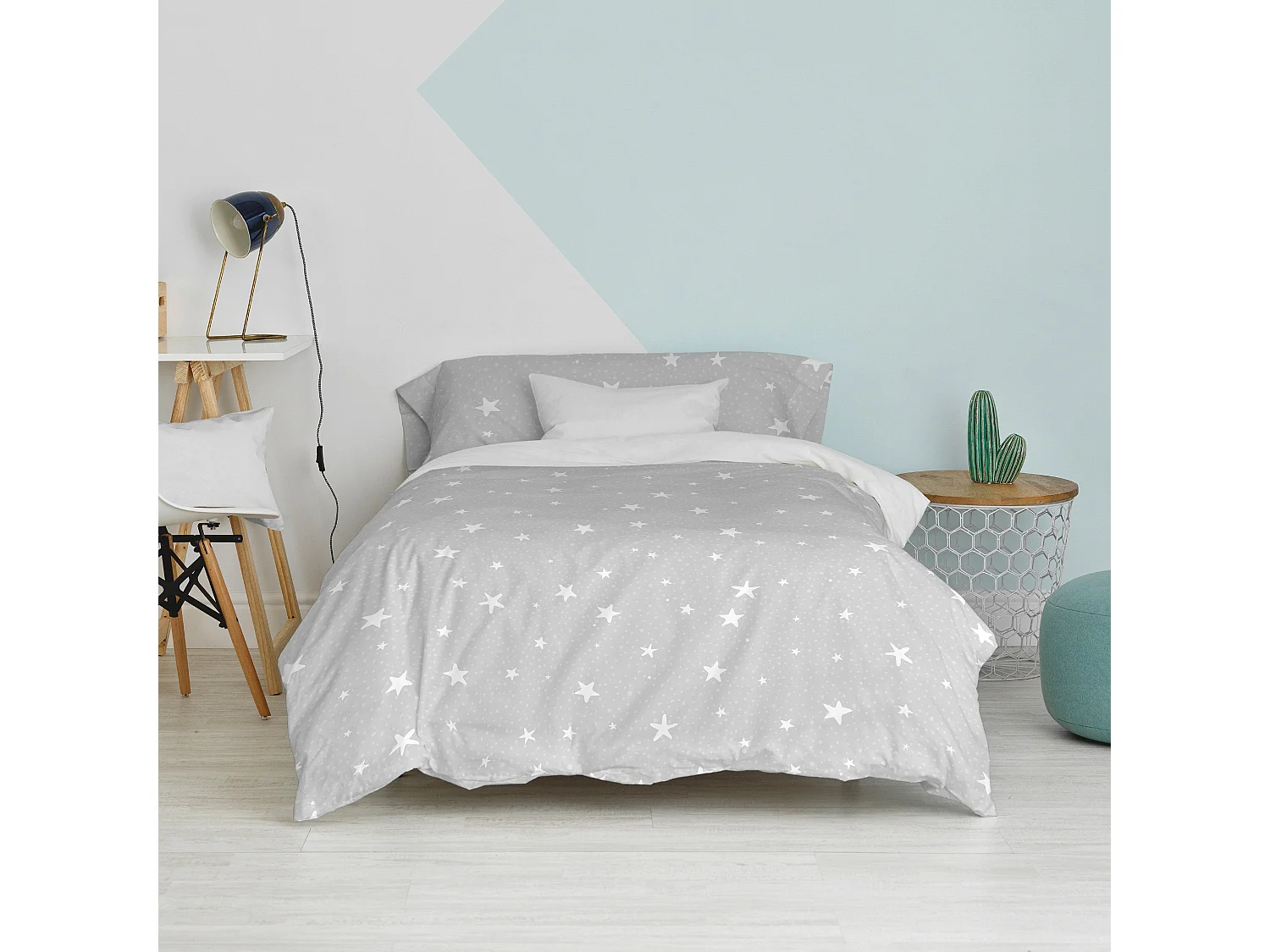 Parure housse de couette 2 pièces 155x220 cm (Lit 80/90) Little star