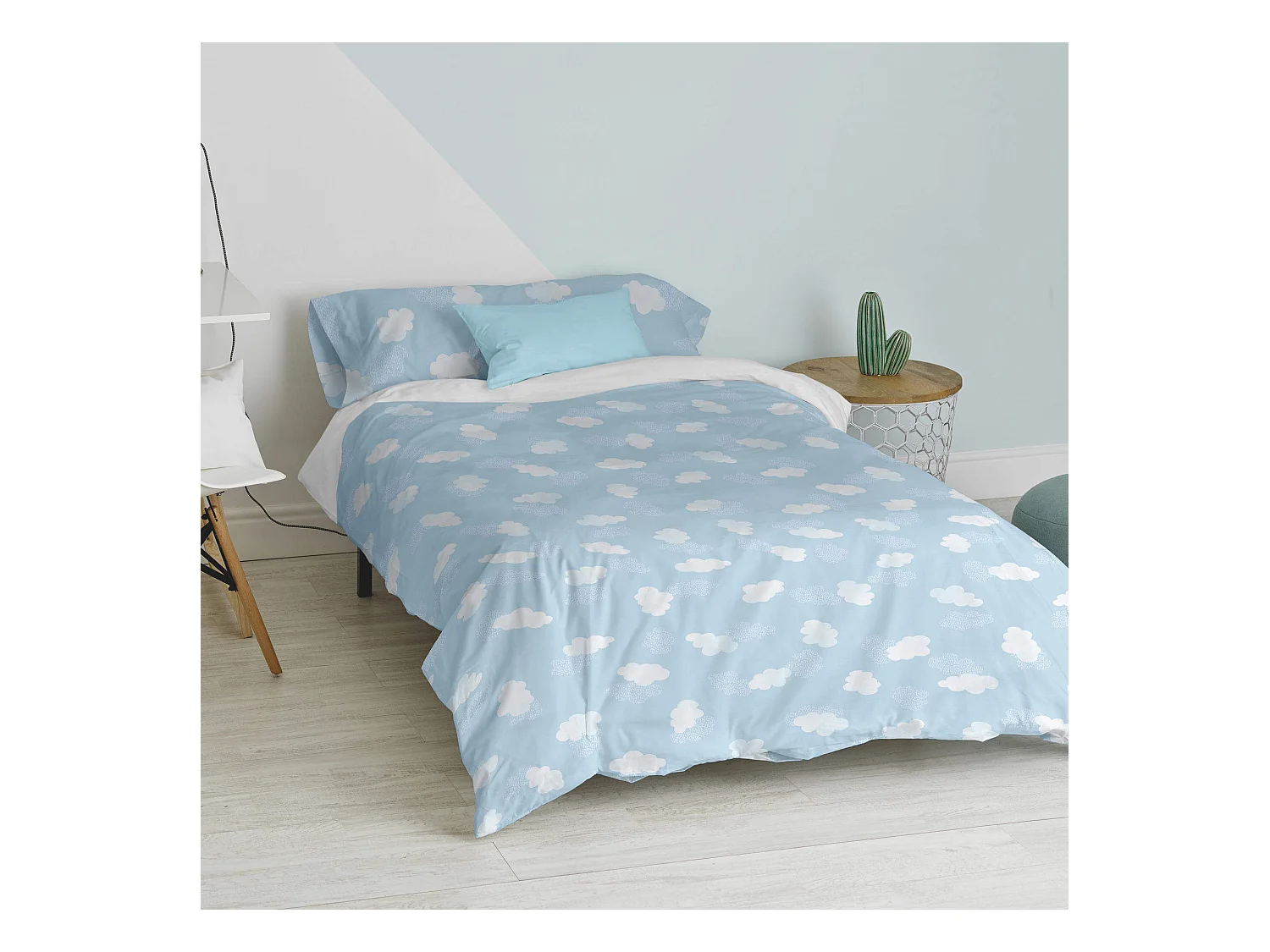 Set copripiumino lettino 2 pezzi 155x220 cm (Letto 80/90) Clouds