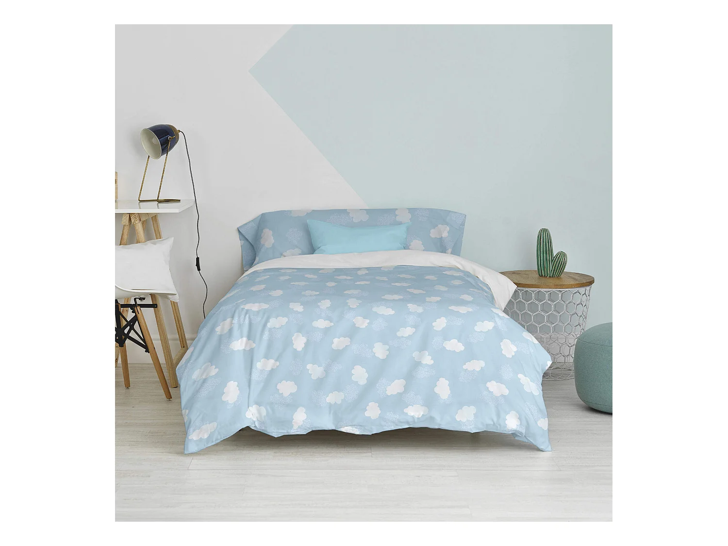 Set copripiumino lettino 2 pezzi 155x220 cm (Letto 80/90) Clouds