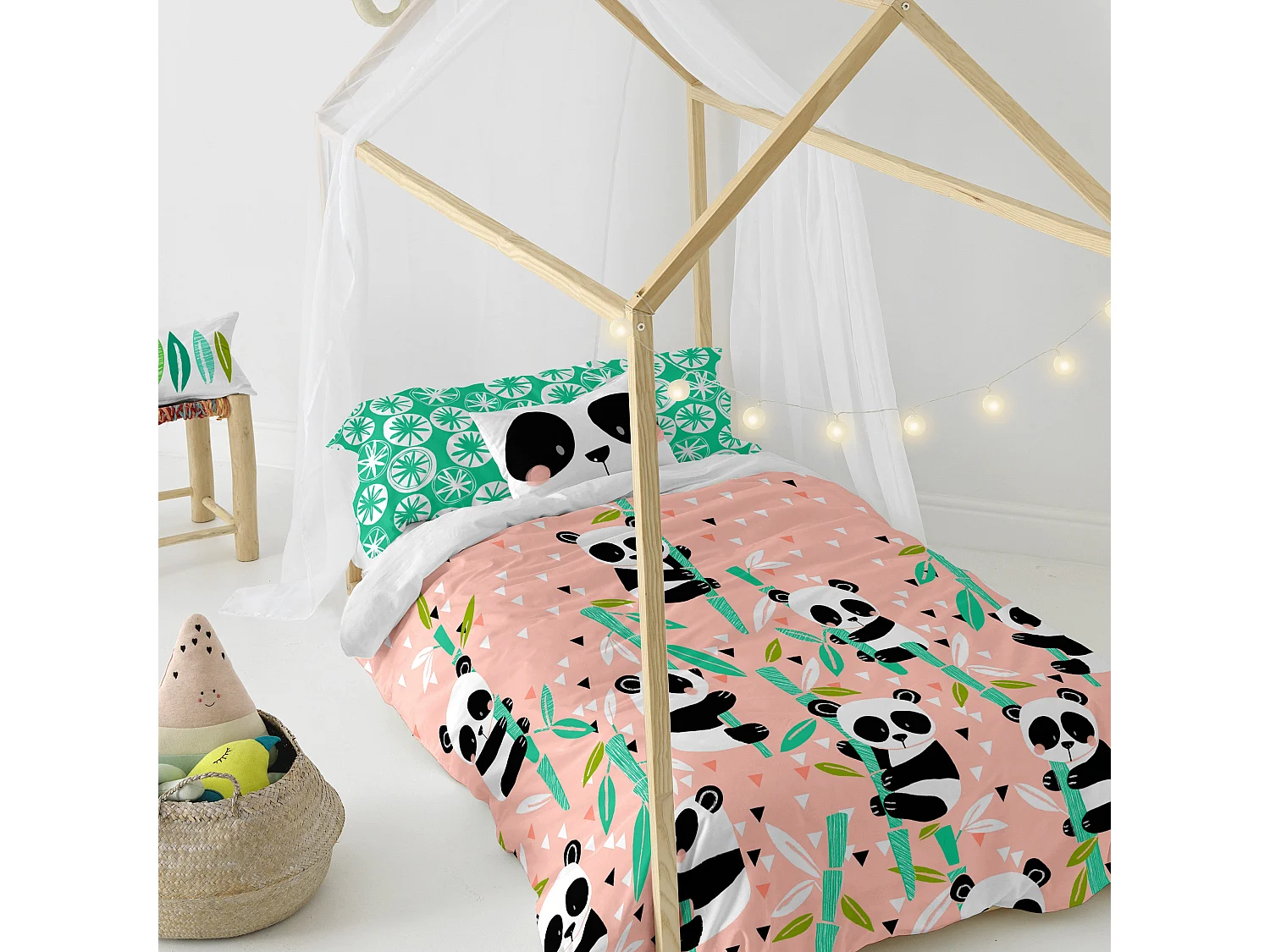 Juego nórdico 2 piezas 155x220 cm (Cama 80/90) Panda garden