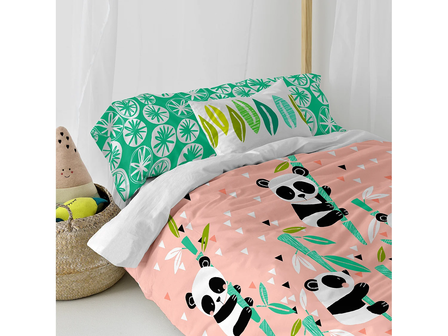 Dekbedovertrekset 2-delig 155x220 cm (Bed 80/90) Panda garden