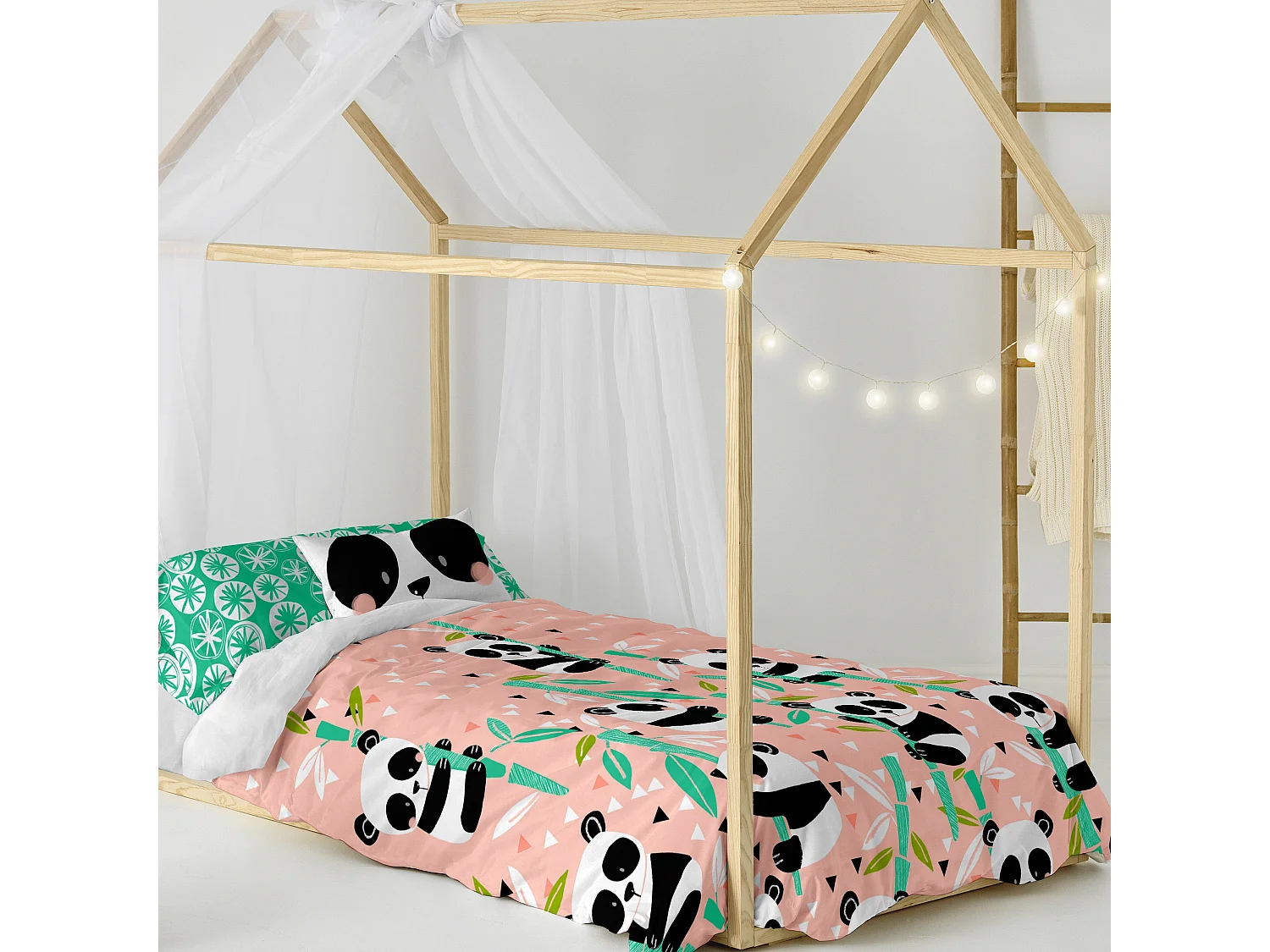 Dekbedovertrekset 2-delig 155x220 cm (Bed 80/90) Panda garden