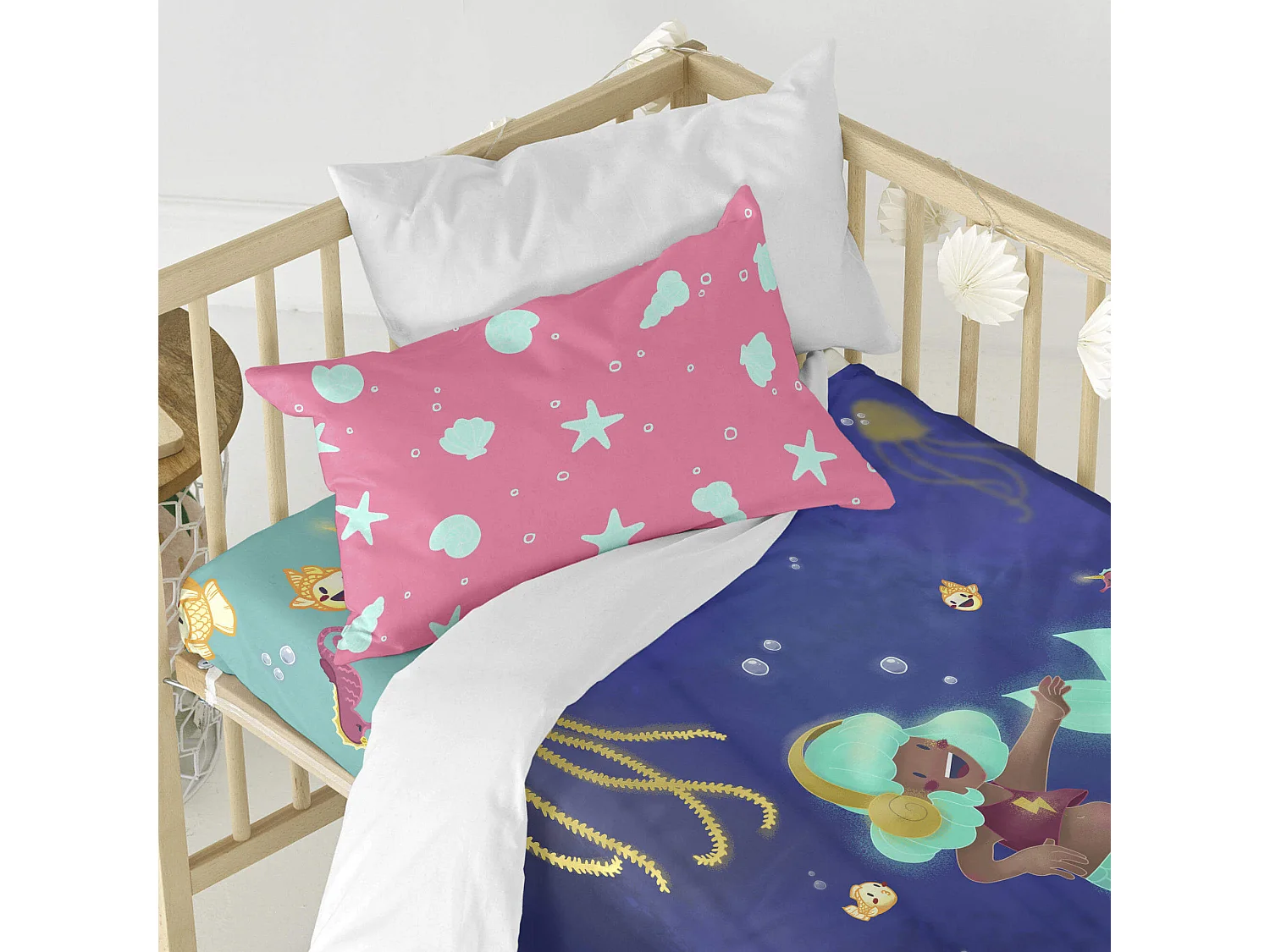 Juego nórdico 2 piezas 100x135 cm (Cuna) Happy mermaid