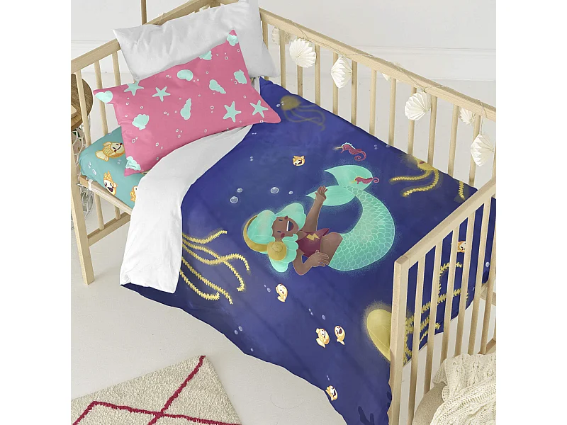 Juego nórdico 2 piezas 100x135 cm (Cuna) Happy mermaid