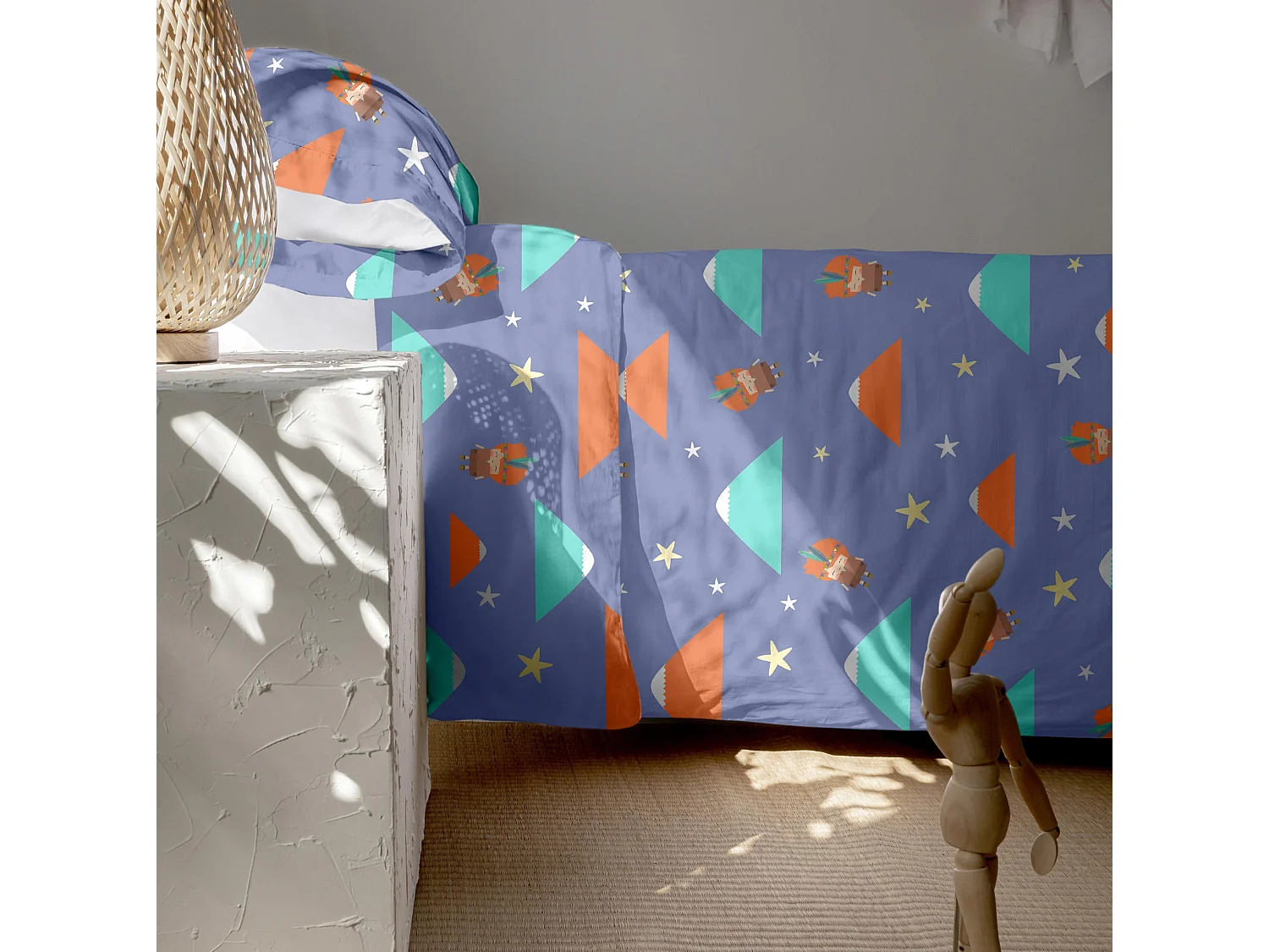 Dekbedovertrekset 2-delig 155x220 cm (Bed 80/90) Indian night (D)