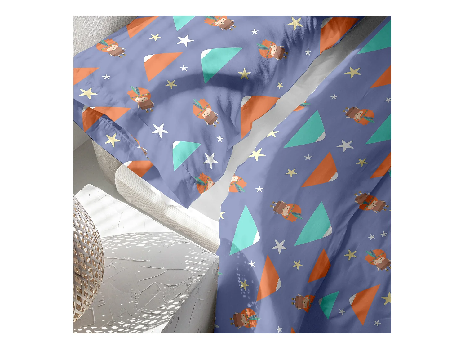 Dekbedovertrekset 2-delig 155x220 cm (Bed 80/90) Indian night (D)