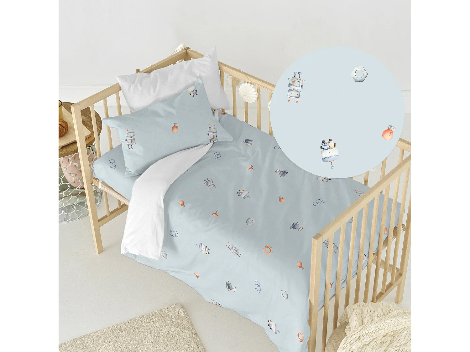 Dekbedovertrekset 2-delig 100x120 cm (Ledikant) Nut