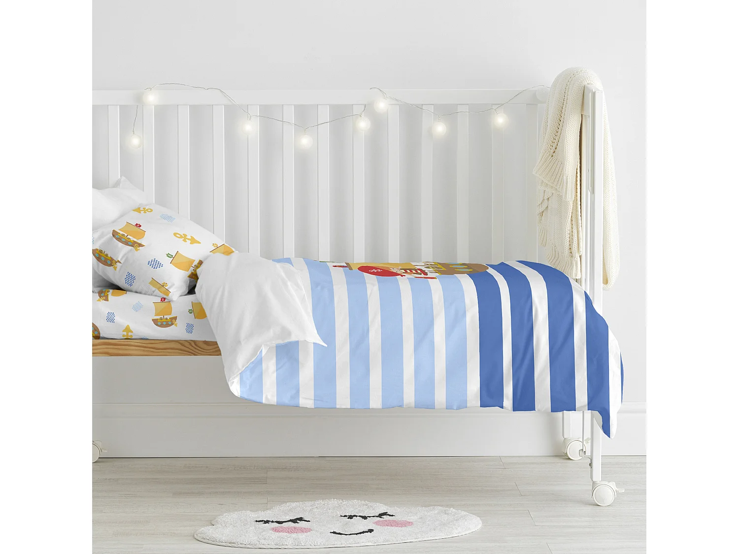Parure housse de couette 2 pièces 115x145 cm (Lit Bébé) Pirate ship