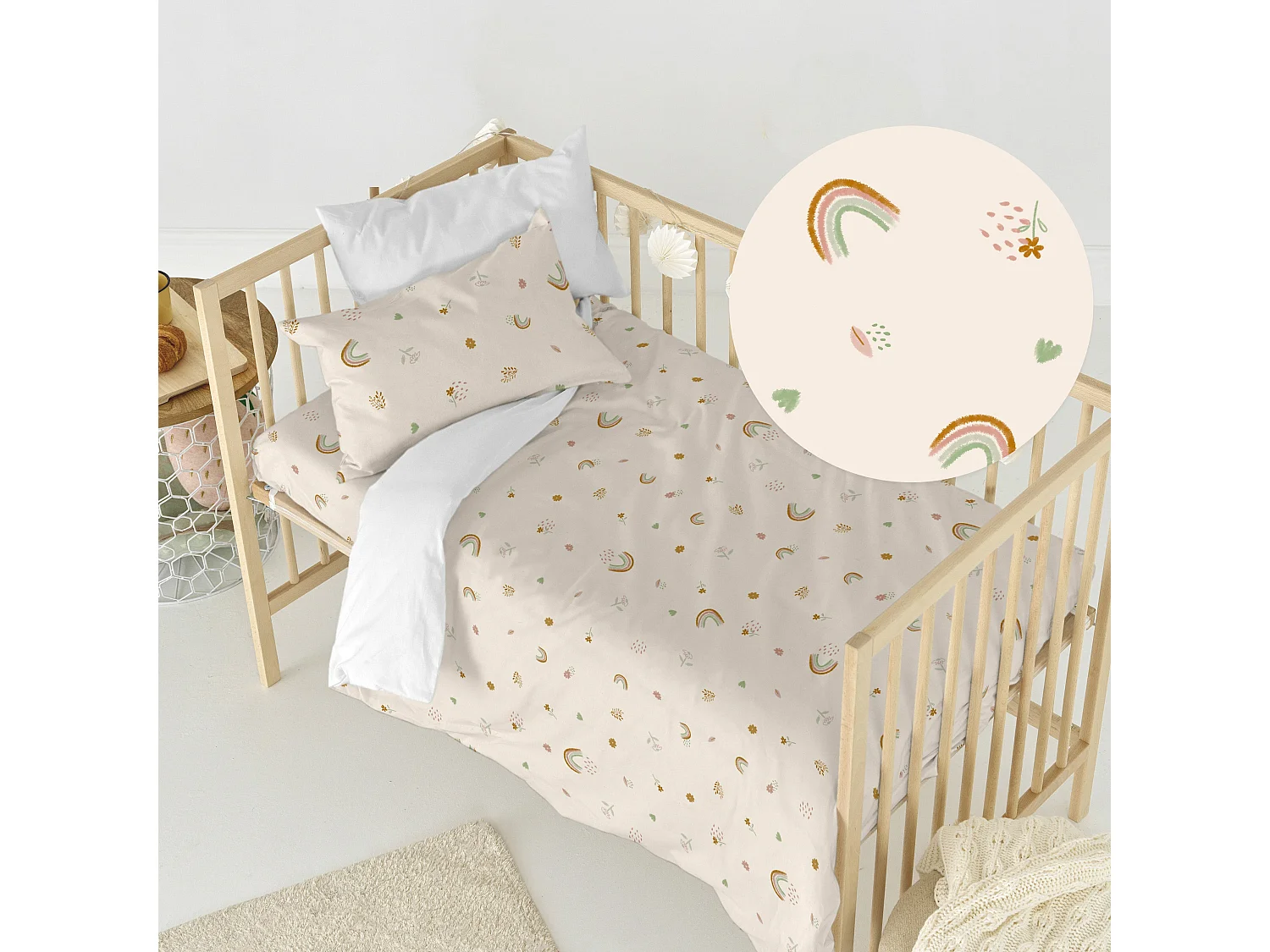 Bettbezug set 2 teiliges 100x120 cm (Kinderbett) Iris