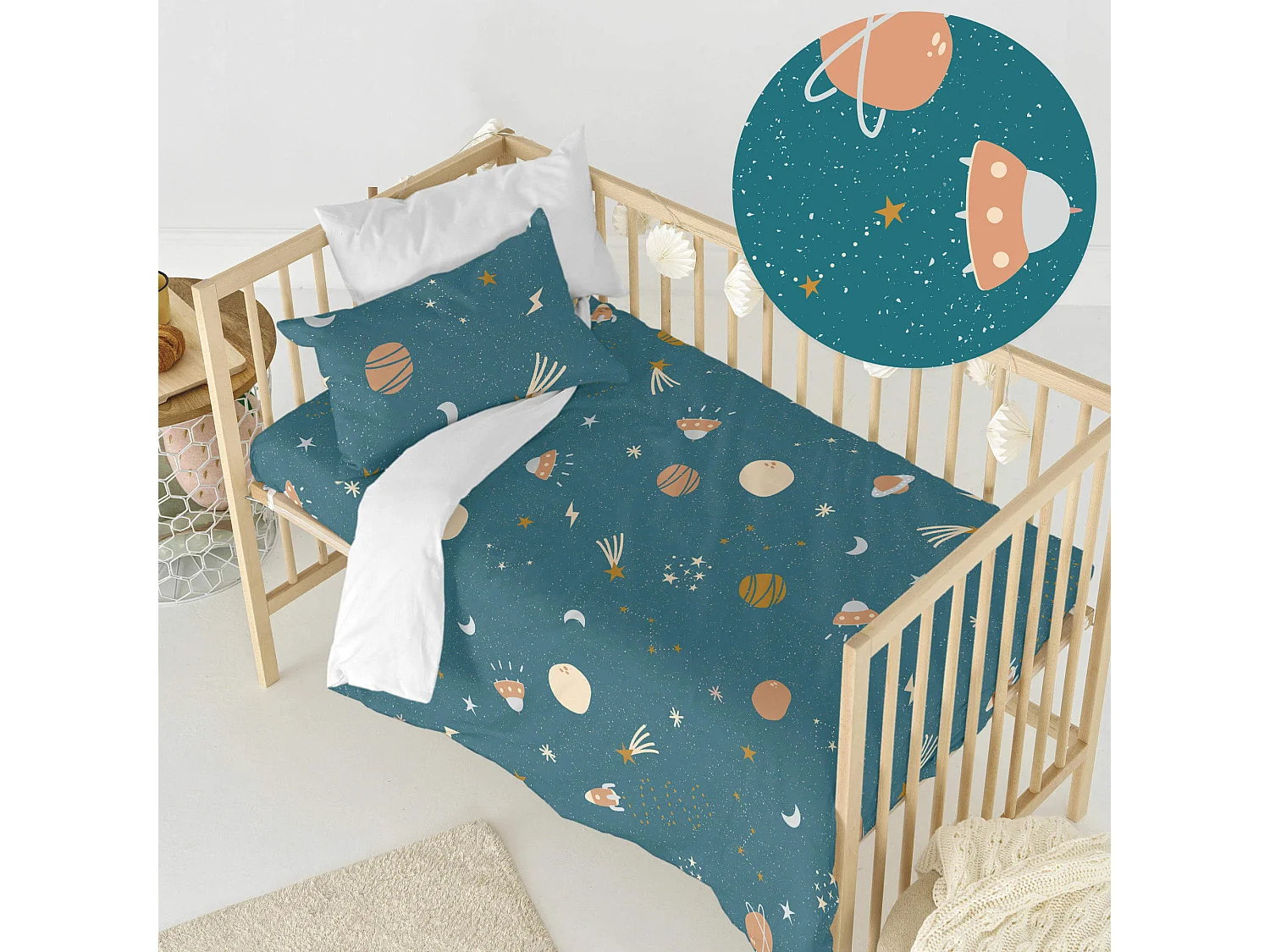 Bettbezug set 2 teiliges 115x145 cm (Kinderbett) Mini universe