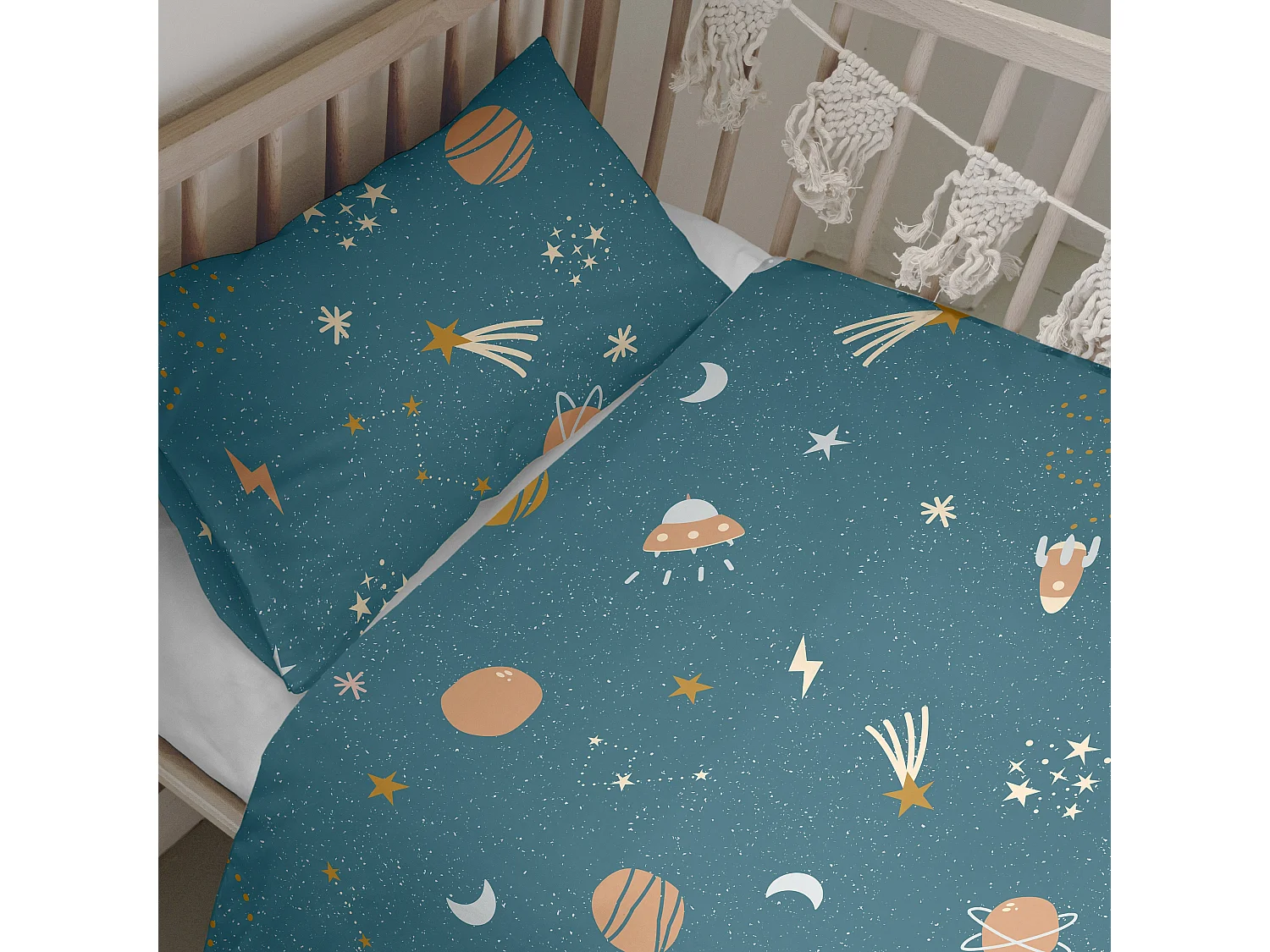 Bettbezug set 2 teiliges 115x145 cm (Kinderbett) Mini universe