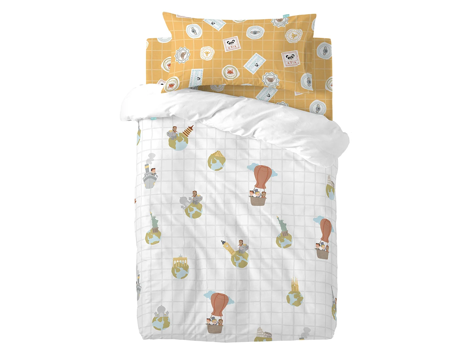 Dekbedovertrekset 2-delig 115x145 cm (Ledikant) World trip