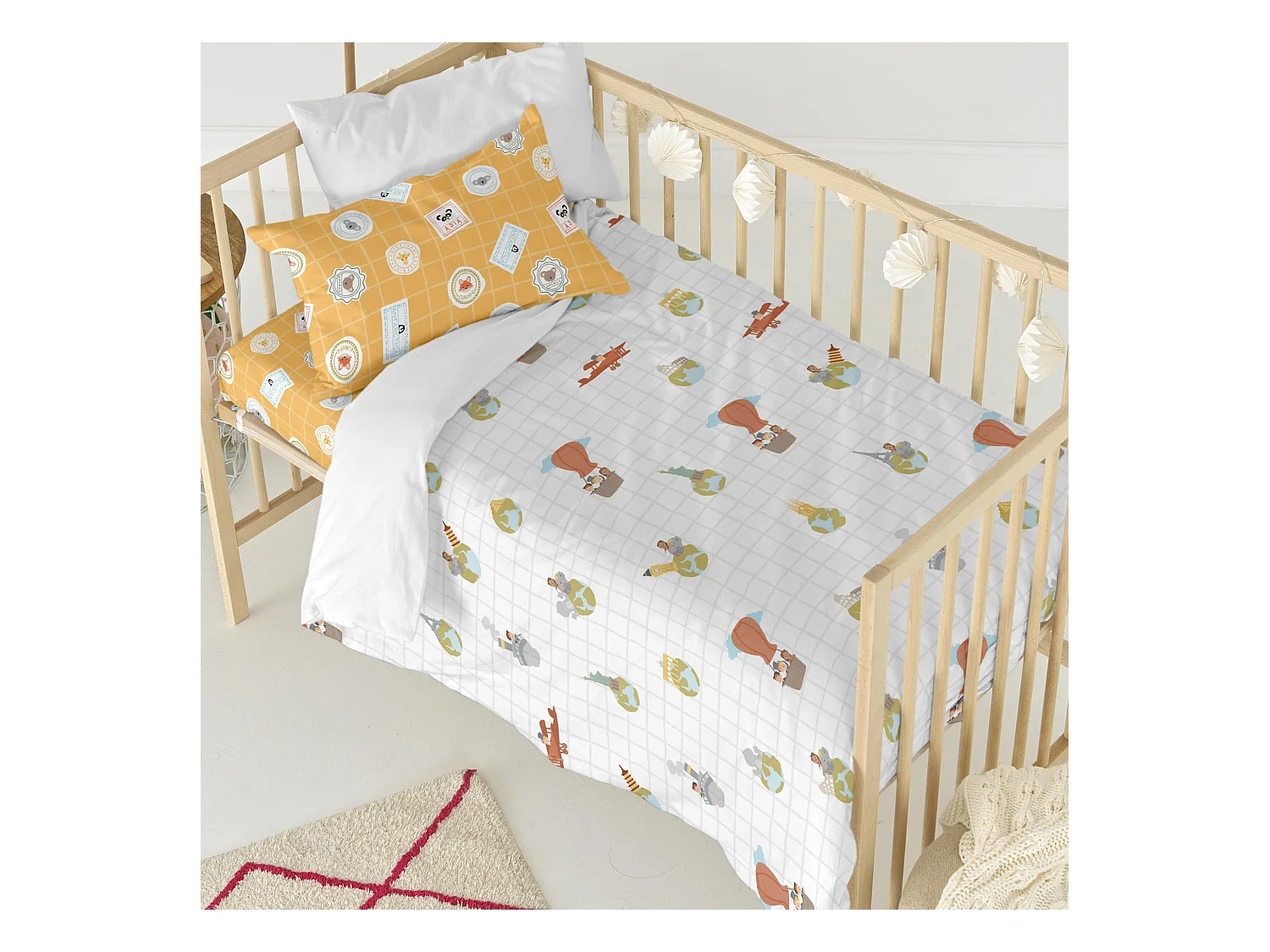 Dekbedovertrekset 2-delig 115x145 cm (Ledikant) World trip