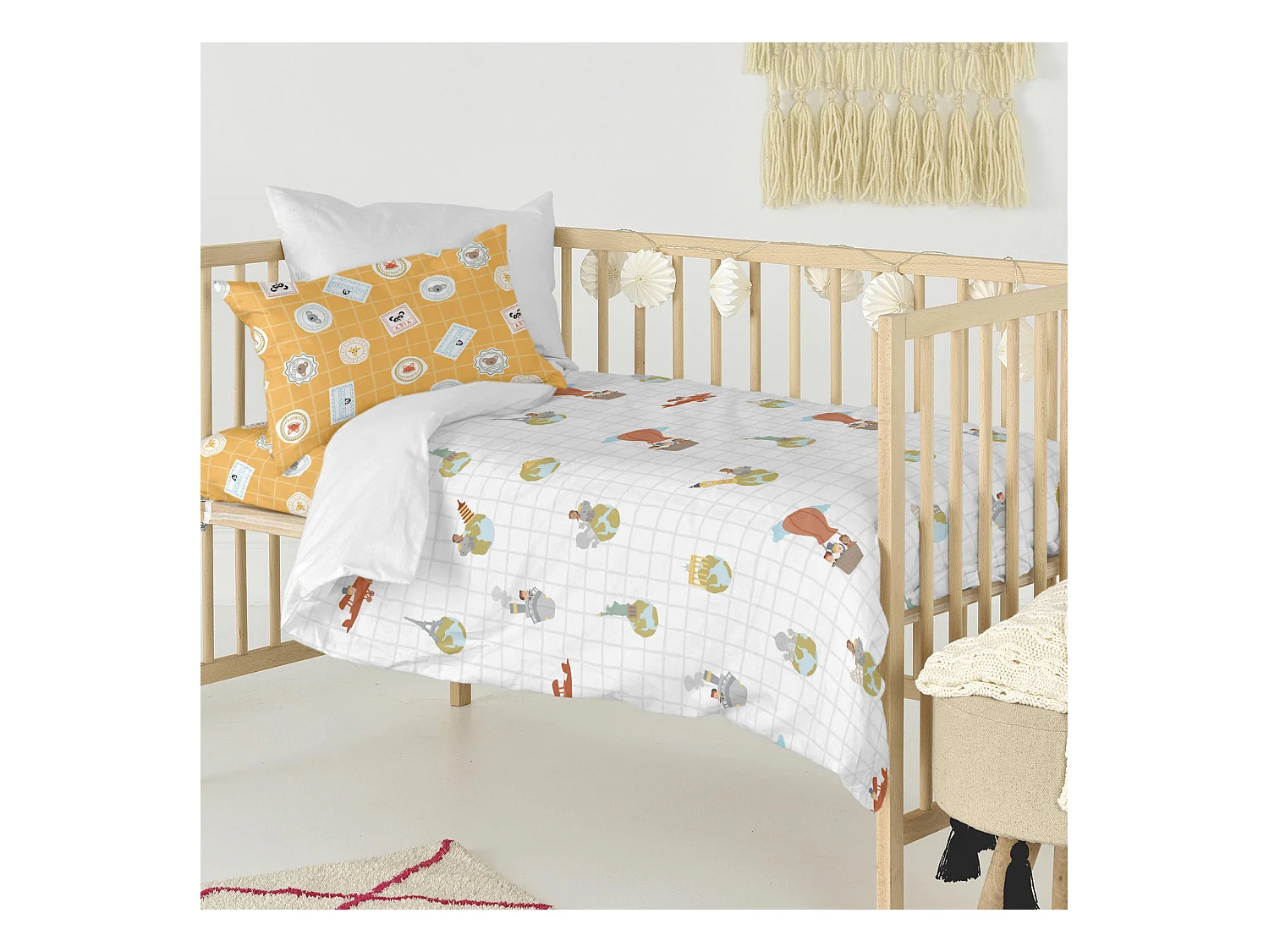 Dekbedovertrekset 2-delig 115x145 cm (Ledikant) World trip