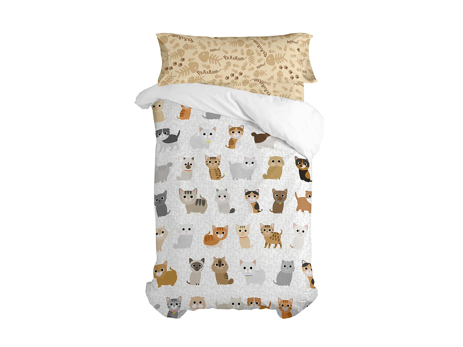 Bettbezug set 2 teiliges 155x220 cm (Bett 80/90) Cats
