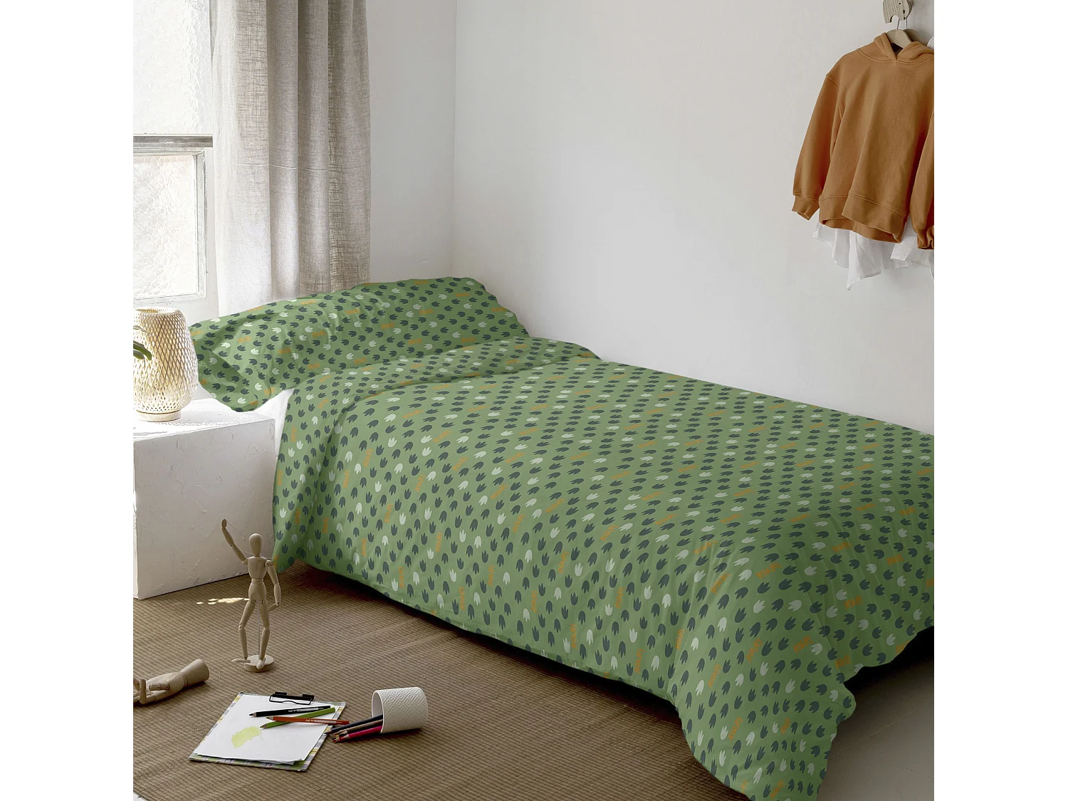 Parure housse de couette 2 pièces 155x220 cm (Lit 80/90) Happydino (D)