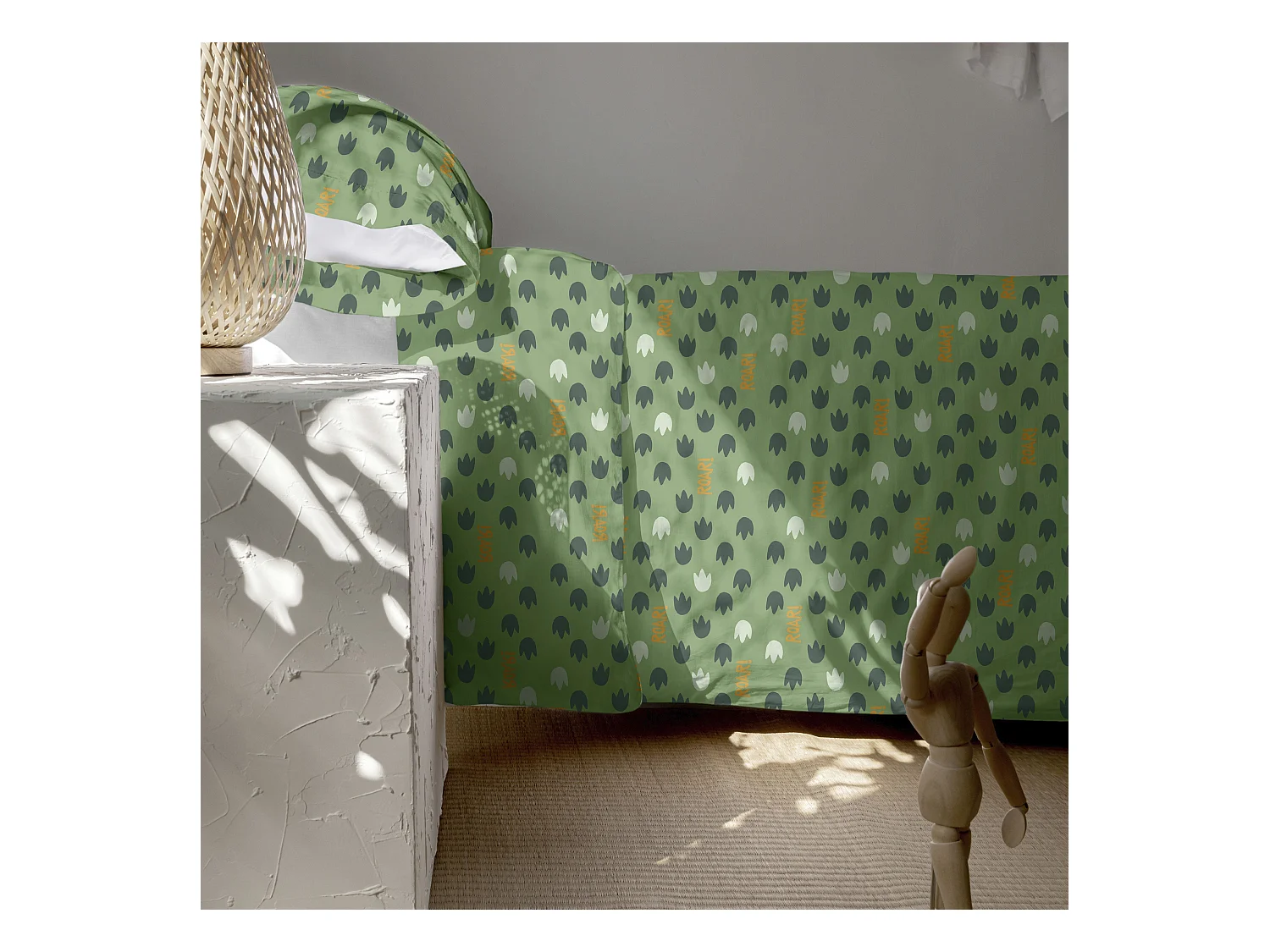 Bettbezug set 2 teiliges 155x220 cm (Bett 80/90) Happydino (D)
