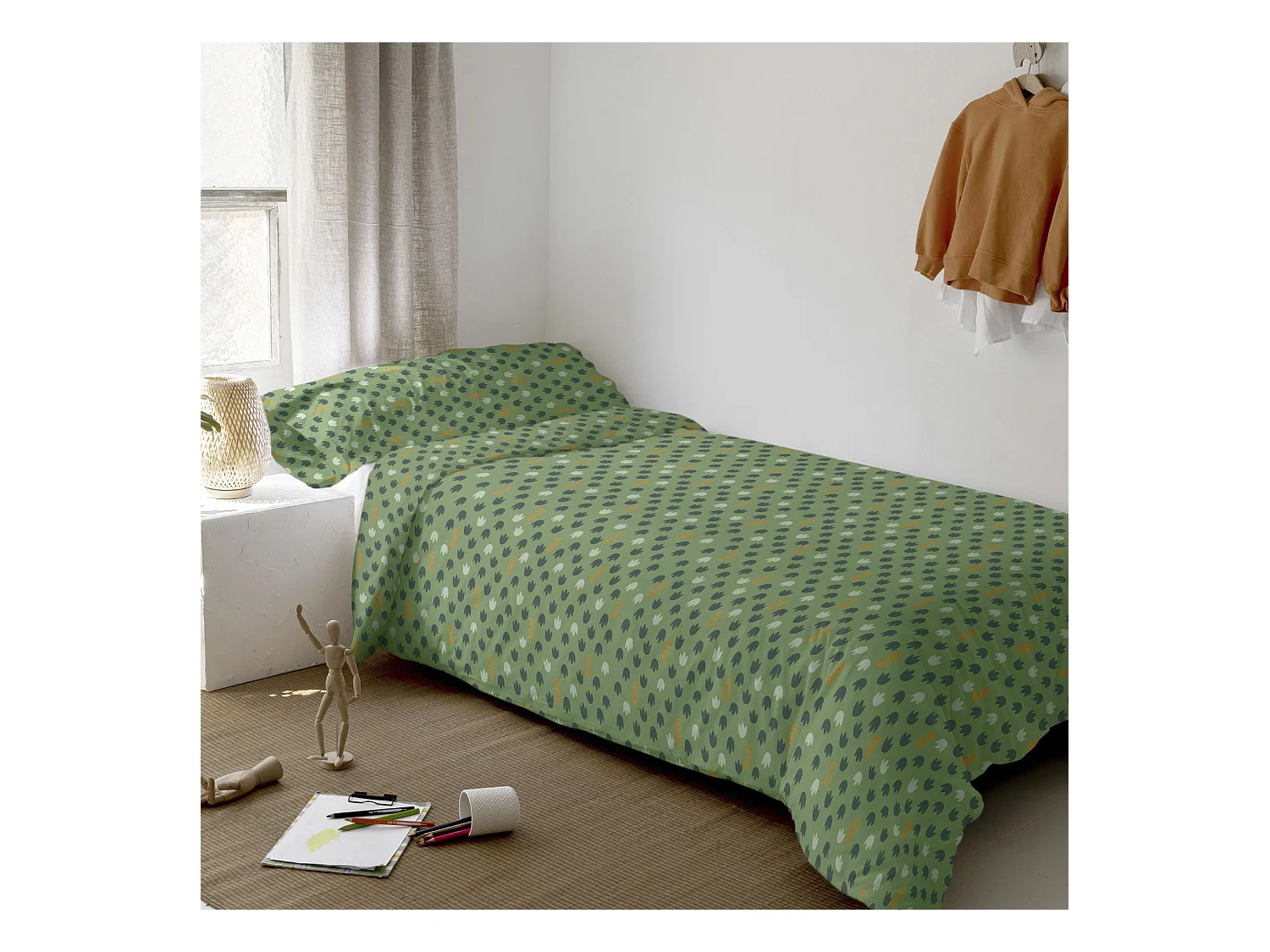Parure housse de couette 2 pièces 155x220 cm (Lit 80/90) Happydino (D)