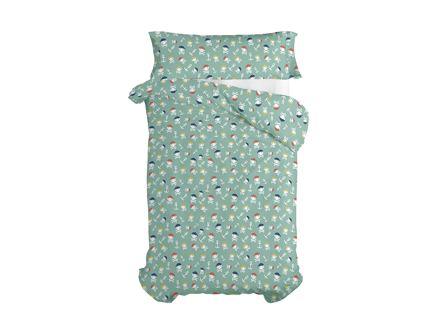 Parure housse de couette 2 pièces 155x220 cm (Lit 80/90) Pirate life (D)