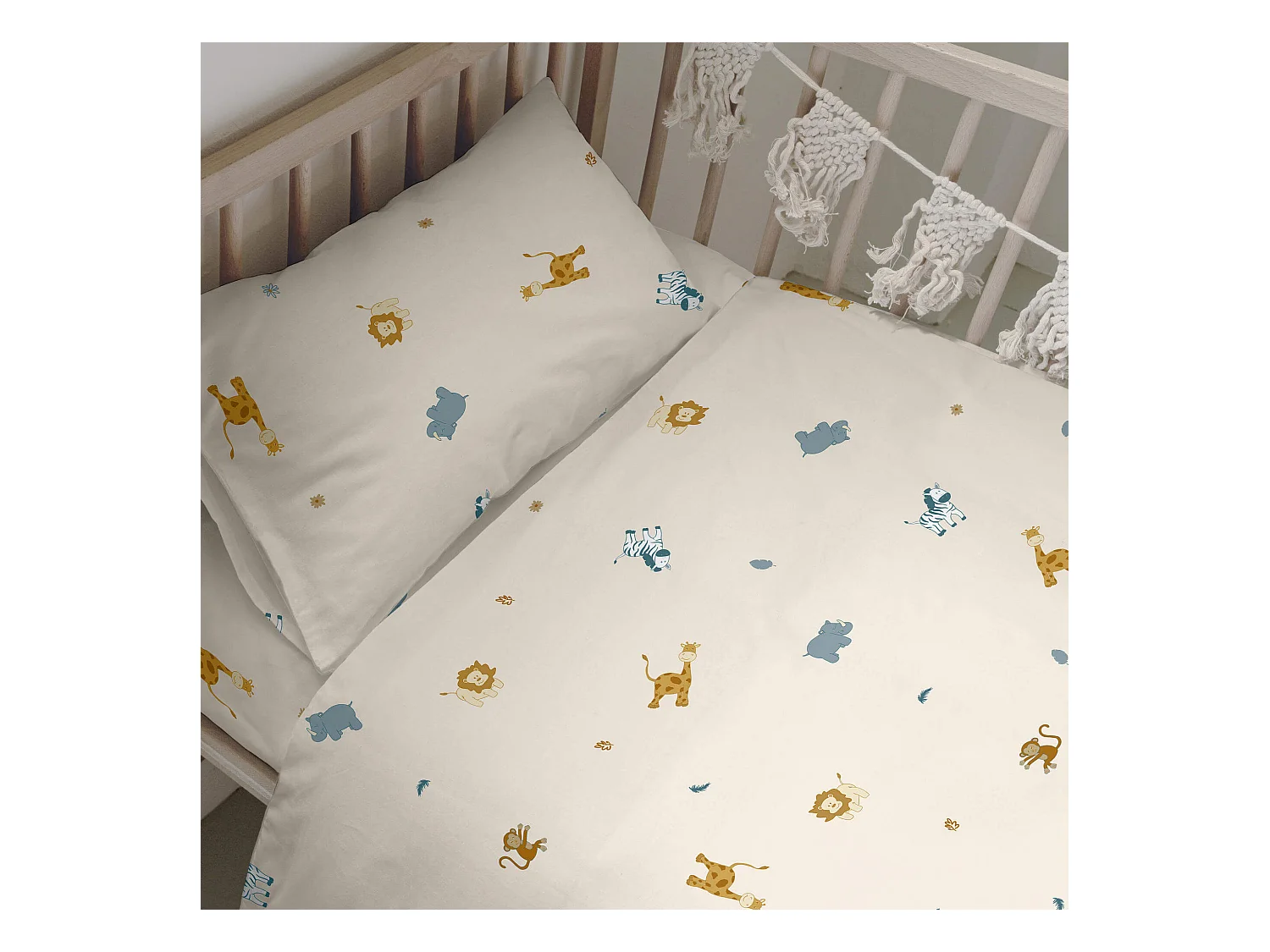 Bettbezug set 2 teiliges 115x145 cm (Kinderbett) Animals