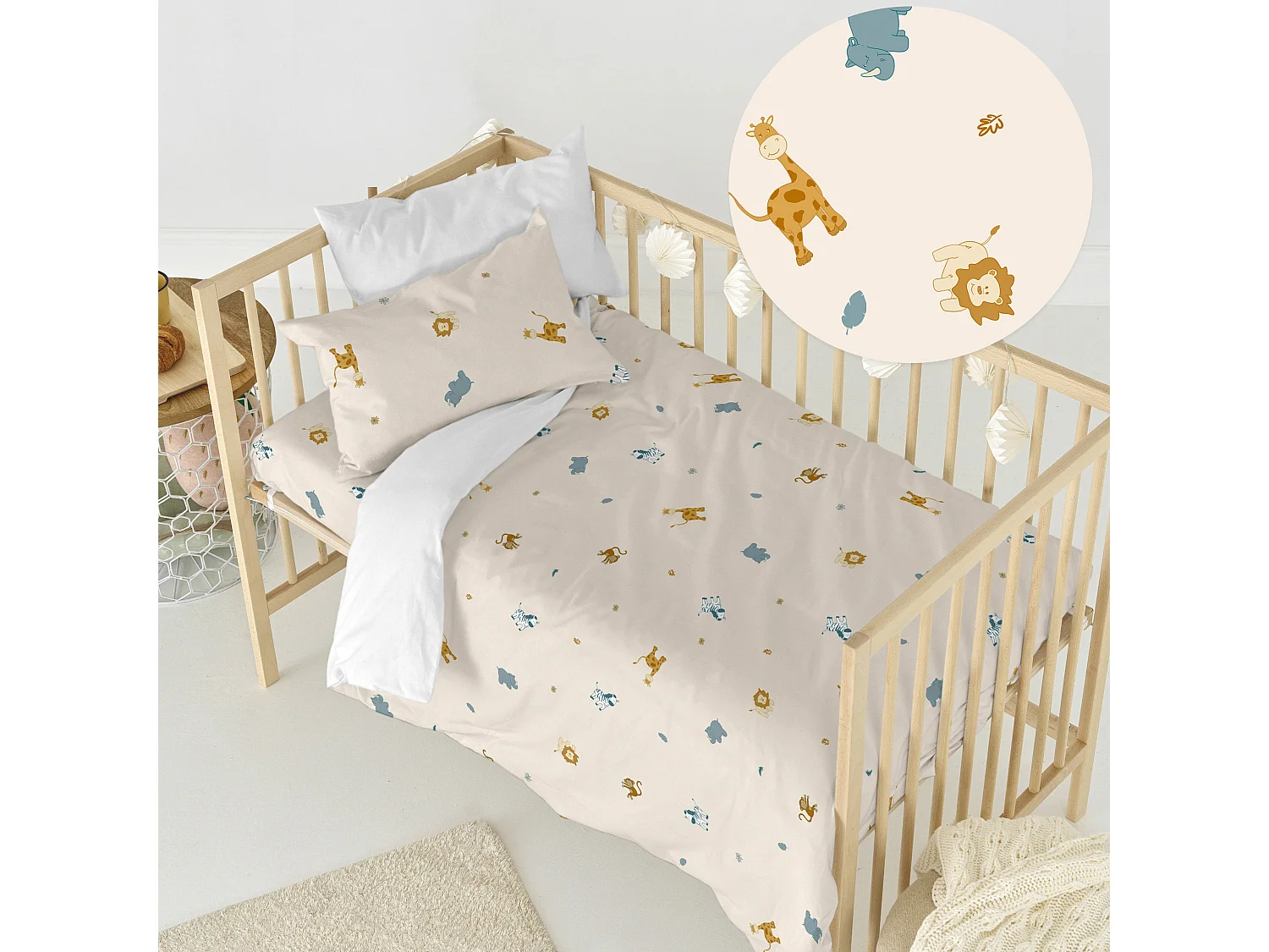 Bettbezug set 2 teiliges 115x145 cm (Kinderbett) Animals