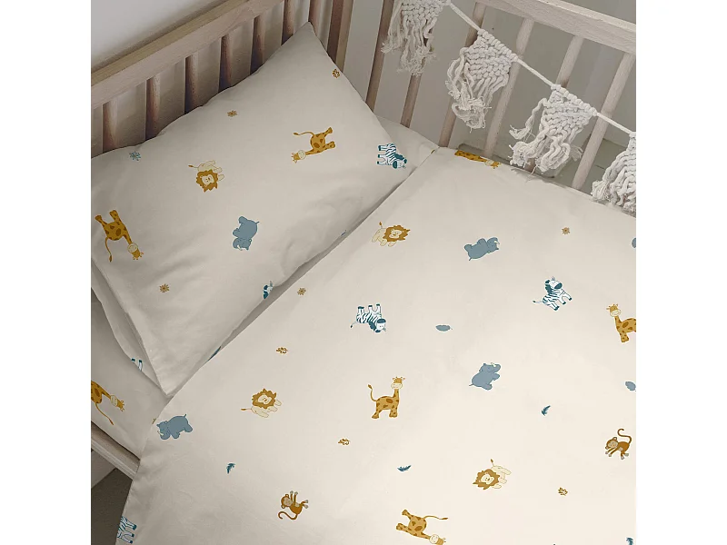Bettbezug set 2 teiliges 115x145 cm (Kinderbett) Animals