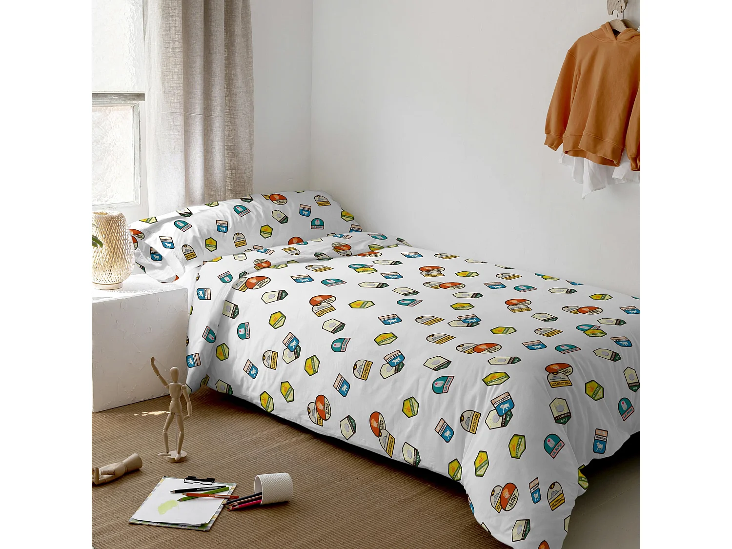 Parure housse de couette 2 pièces 155x220 cm (Lit 80/90) Son avion (D)