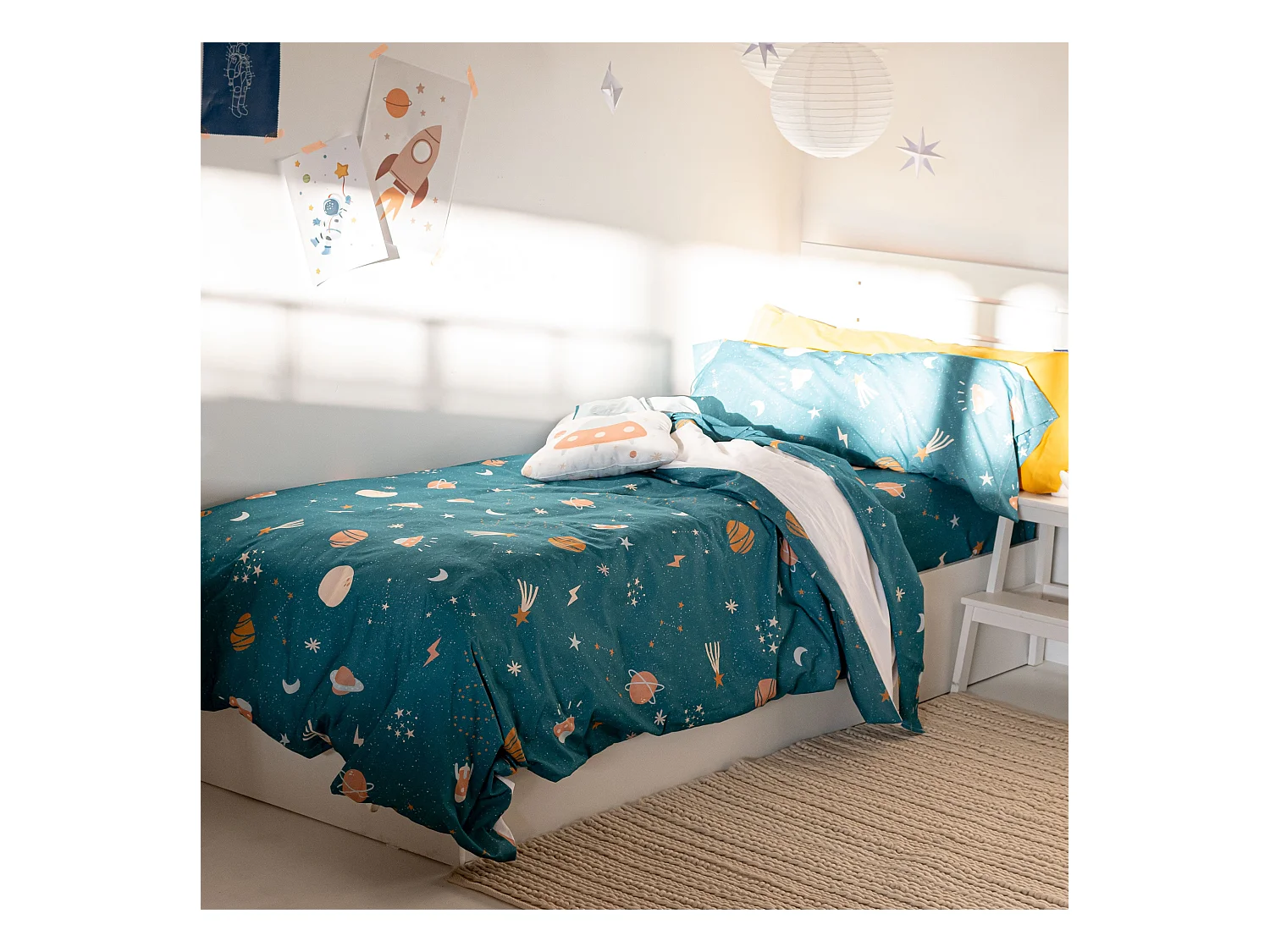 Parure housse de couette 2 pièces 155x220 cm (Lit 80/90) Mini universe