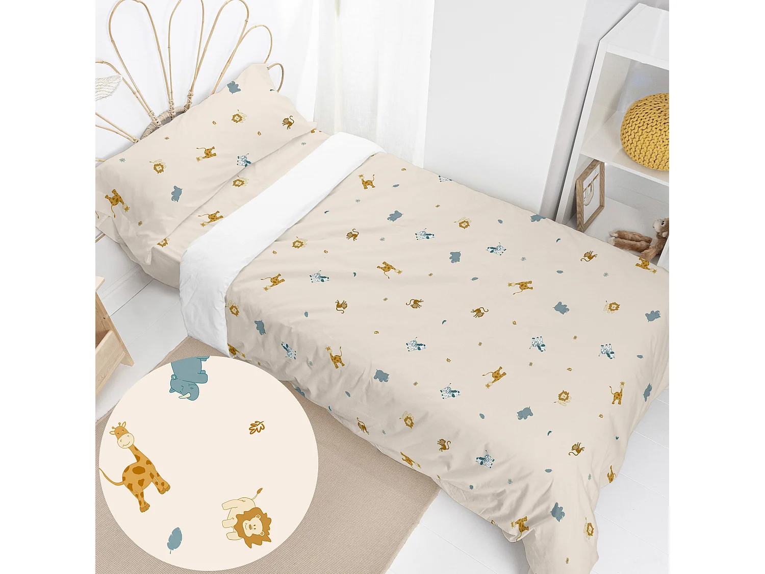 Juego nórdico 2 piezas 140x200 cm (Cama 80) Animals